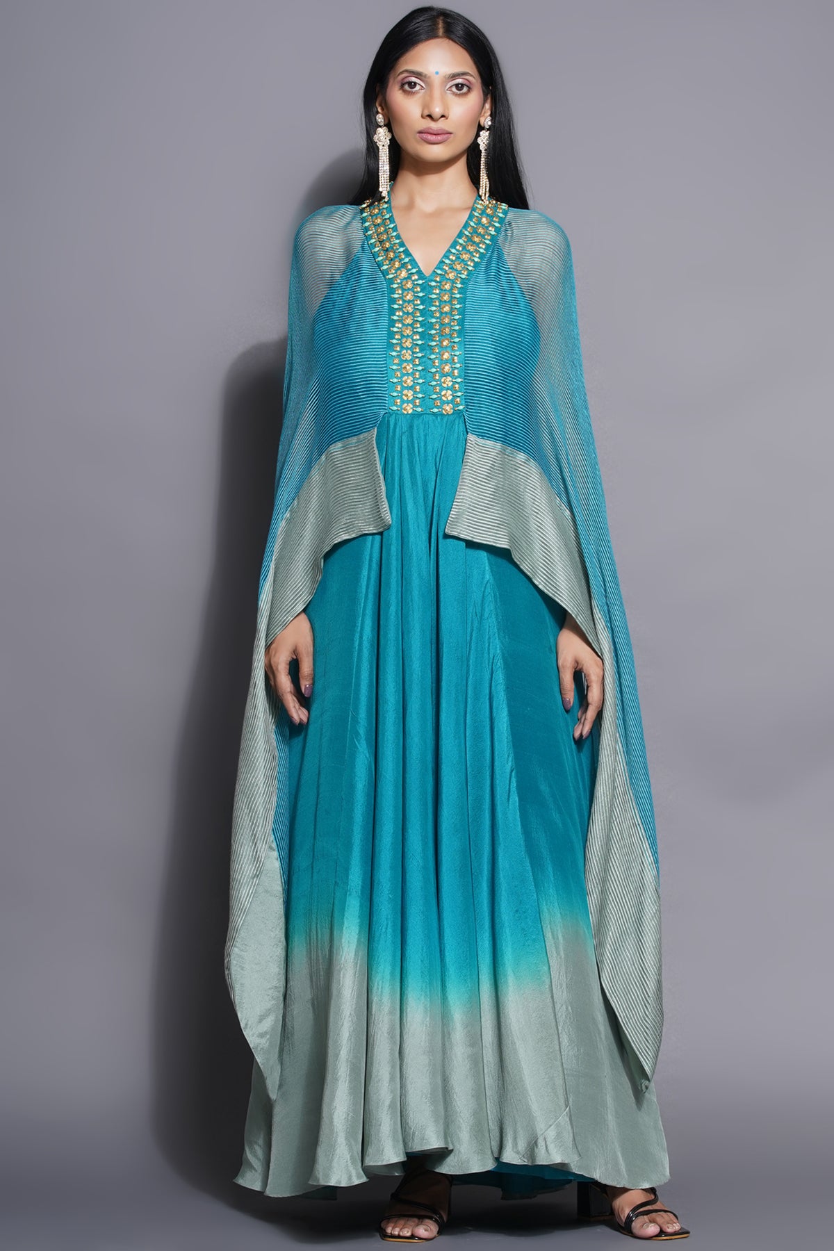 Halter Neck Ocean Blue Gown
