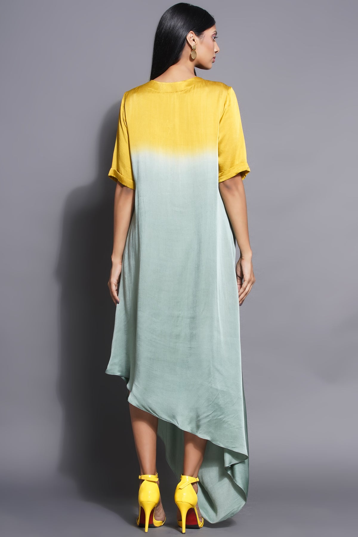 Asymmetric Cowl Panel Dress