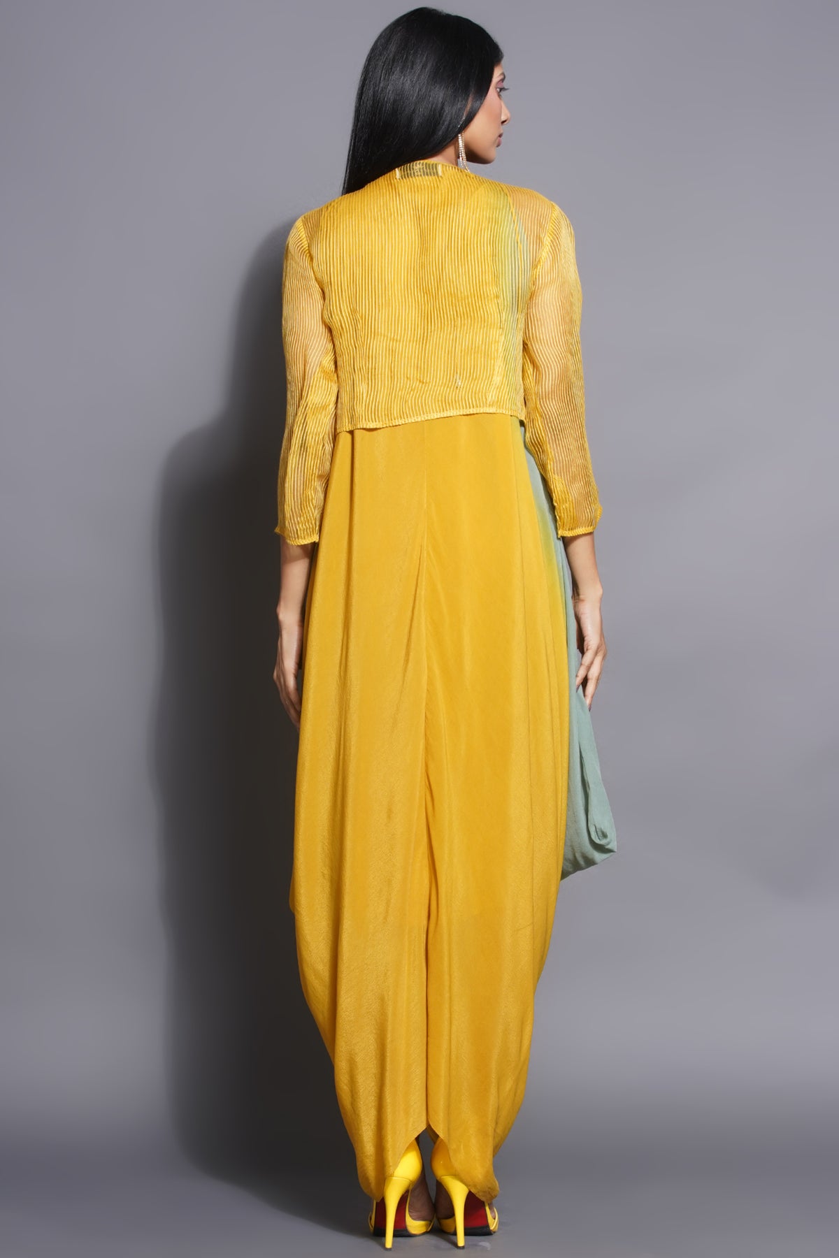 Yellow Layered Dress and Jacket