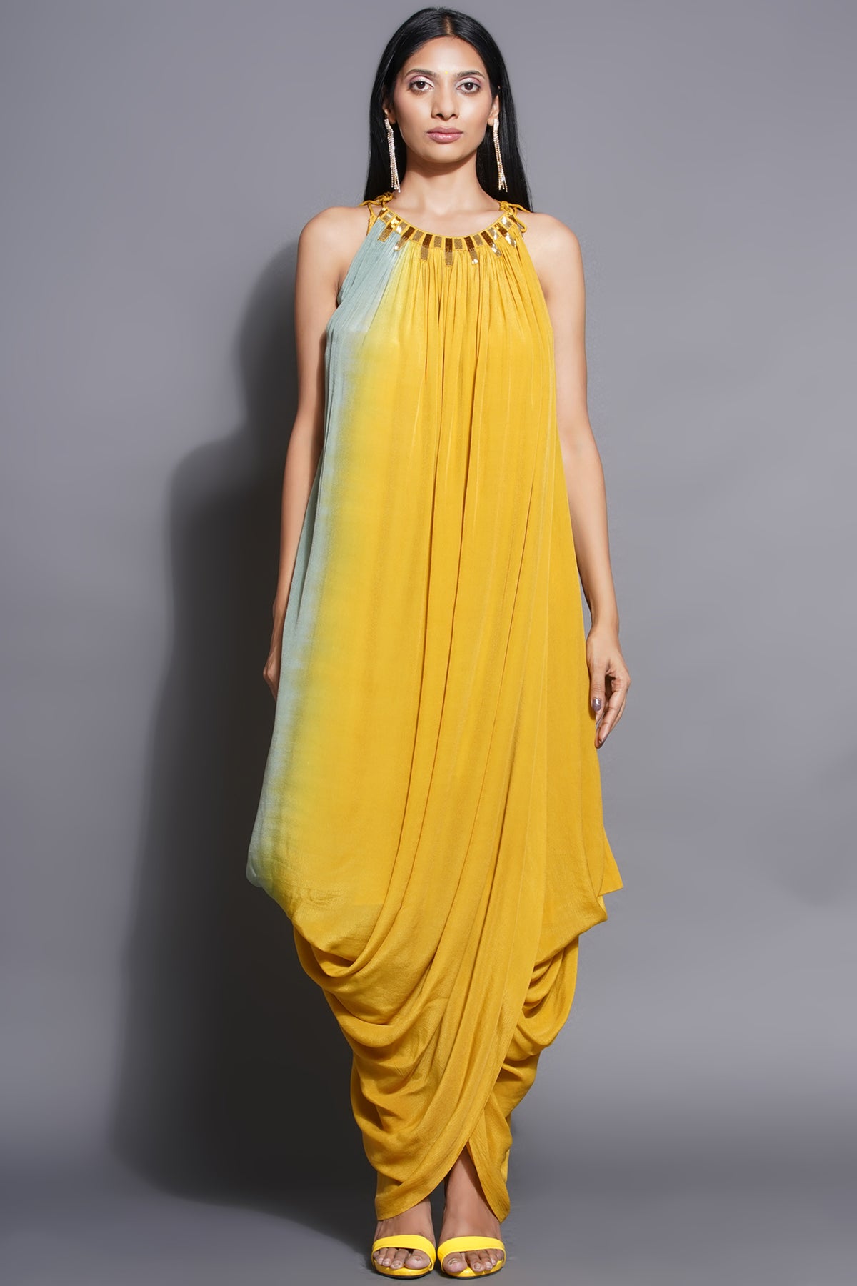 Yellow Layered Dress and Jacket