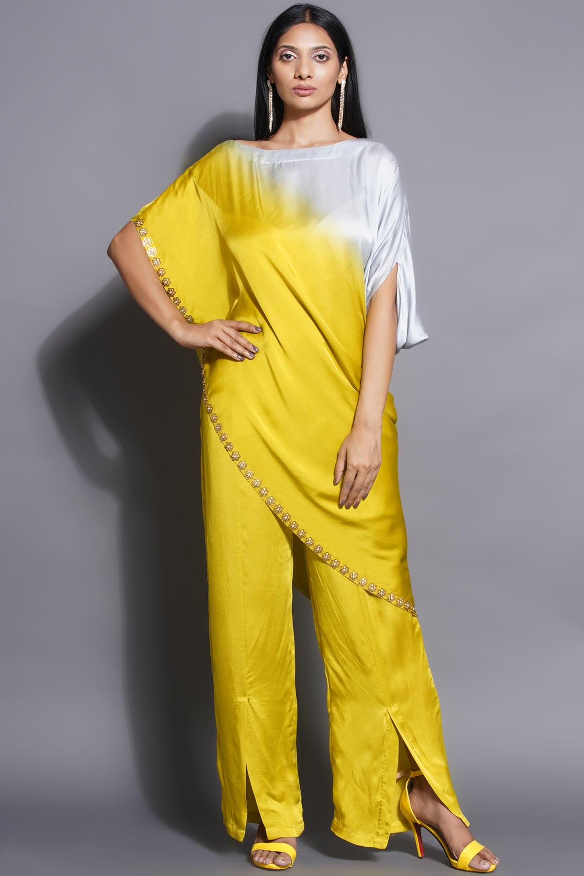 Asymmetric Draped Top and Pants