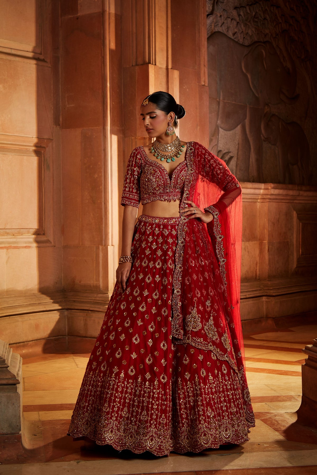 Raw Silk Bridal Lehenga Choli Set