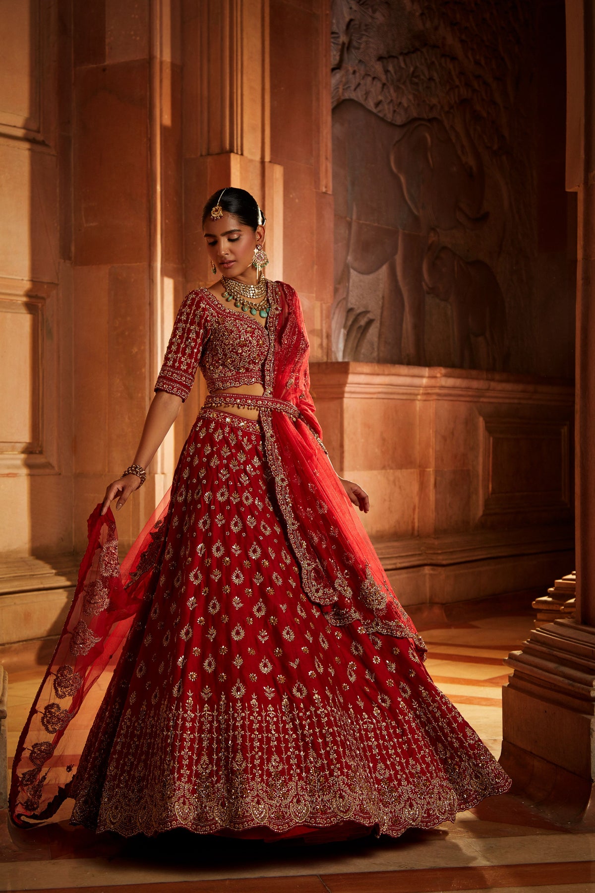 Raw Silk Bridal Lehenga Choli Set