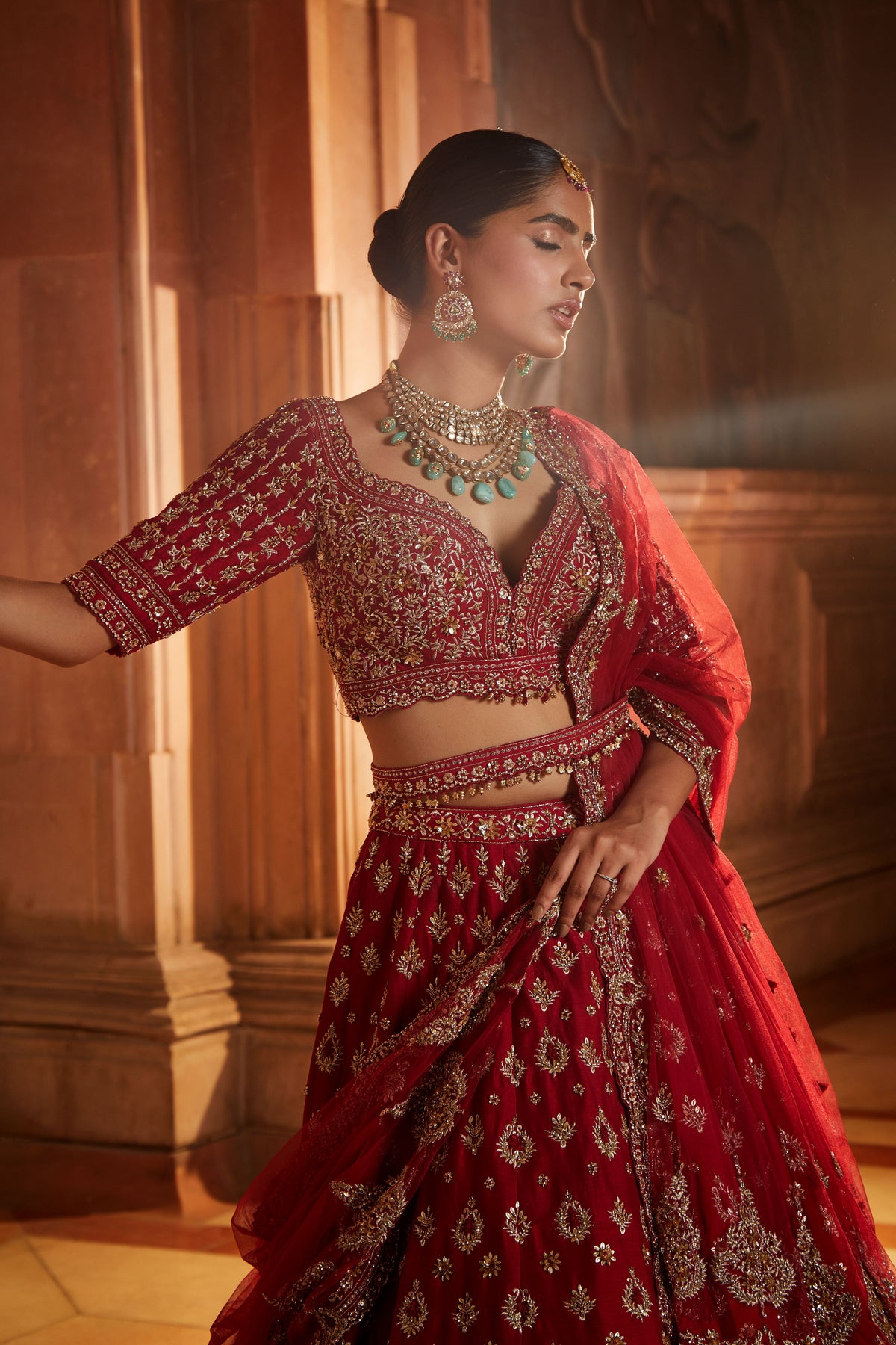 Raw Silk Bridal Lehenga Choli Set