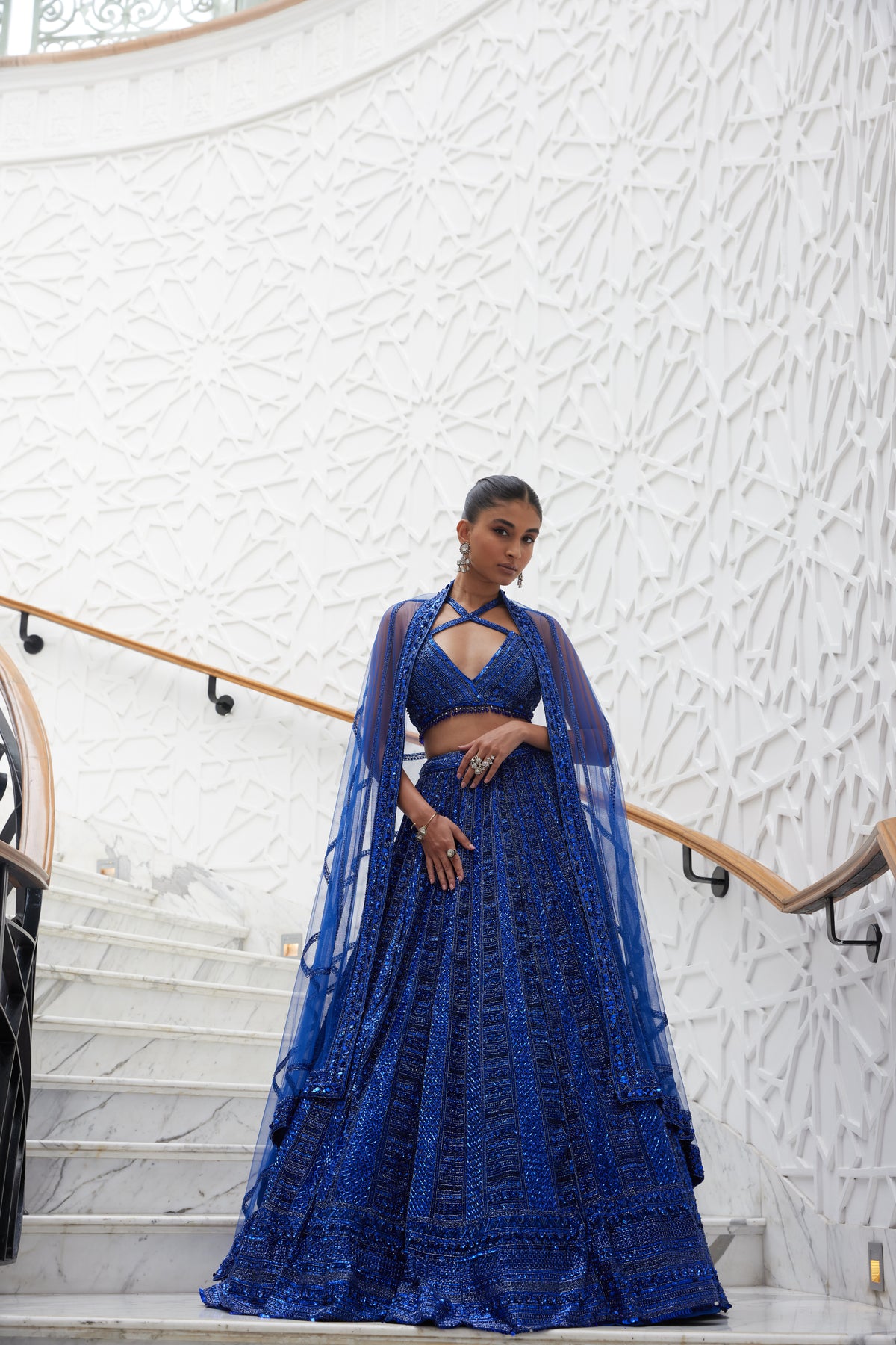Electric Blue Lehenga Choli Set