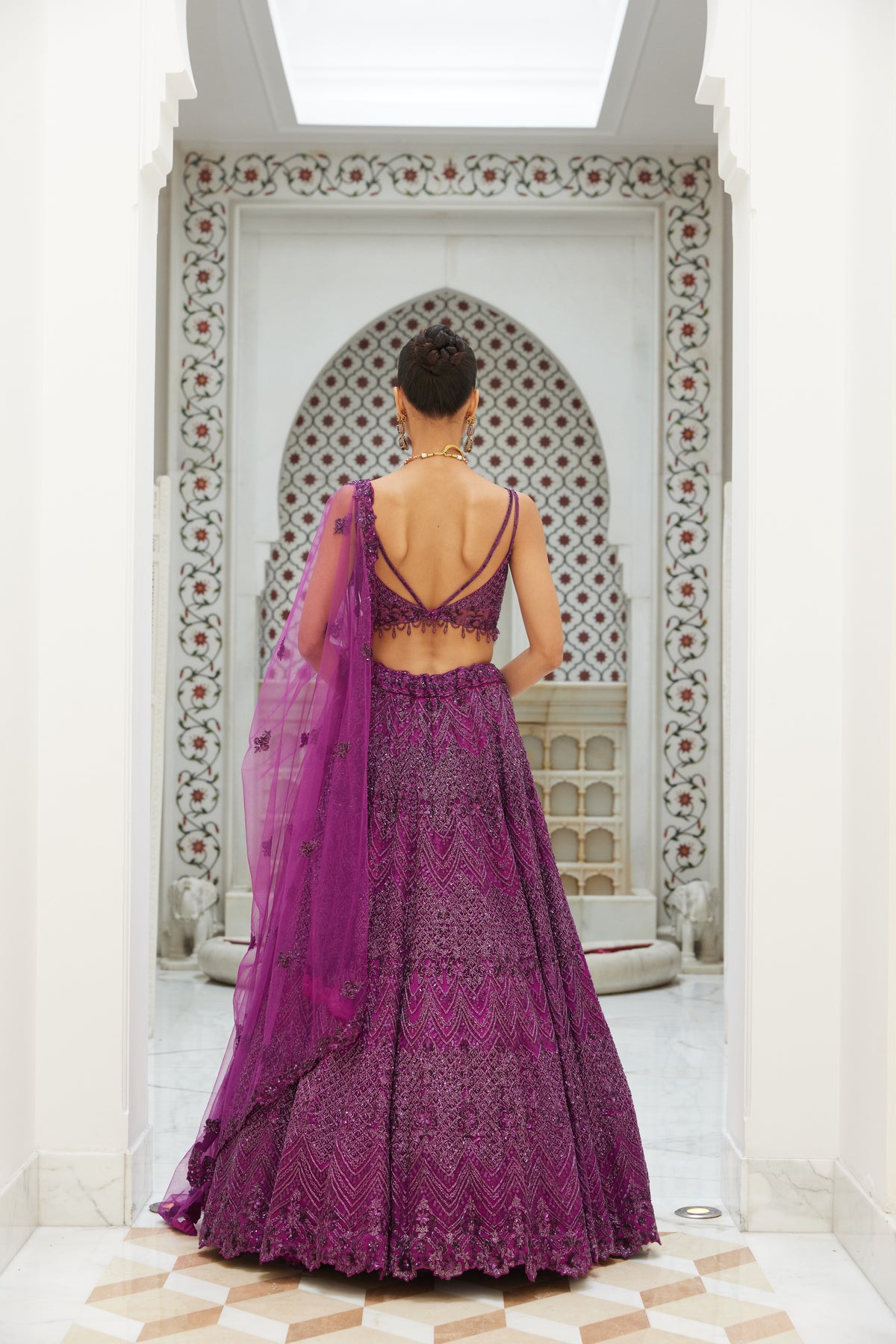 Wine Lehenga Choli With Dupatta