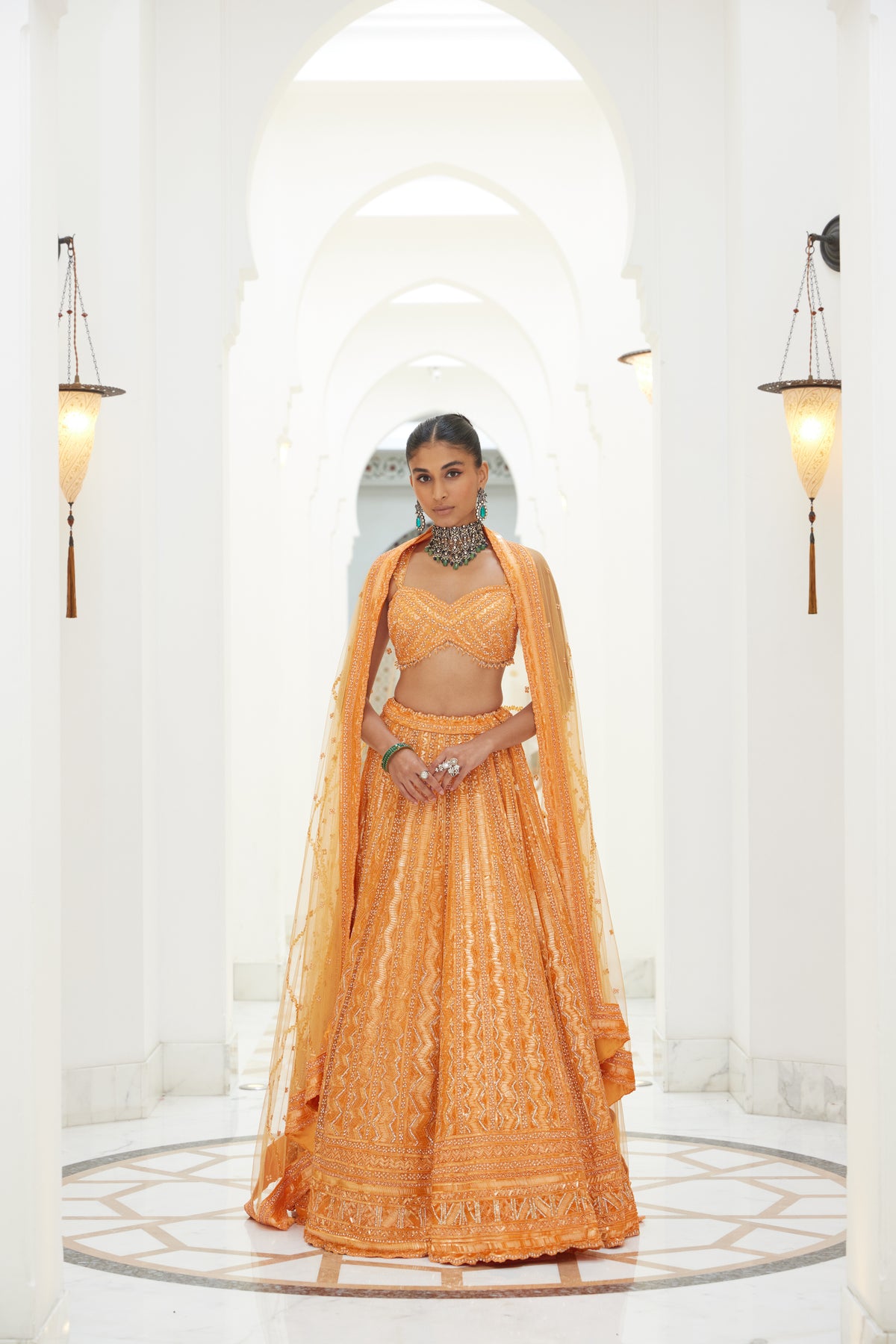 Orange Lehenga Choli With Dupatta