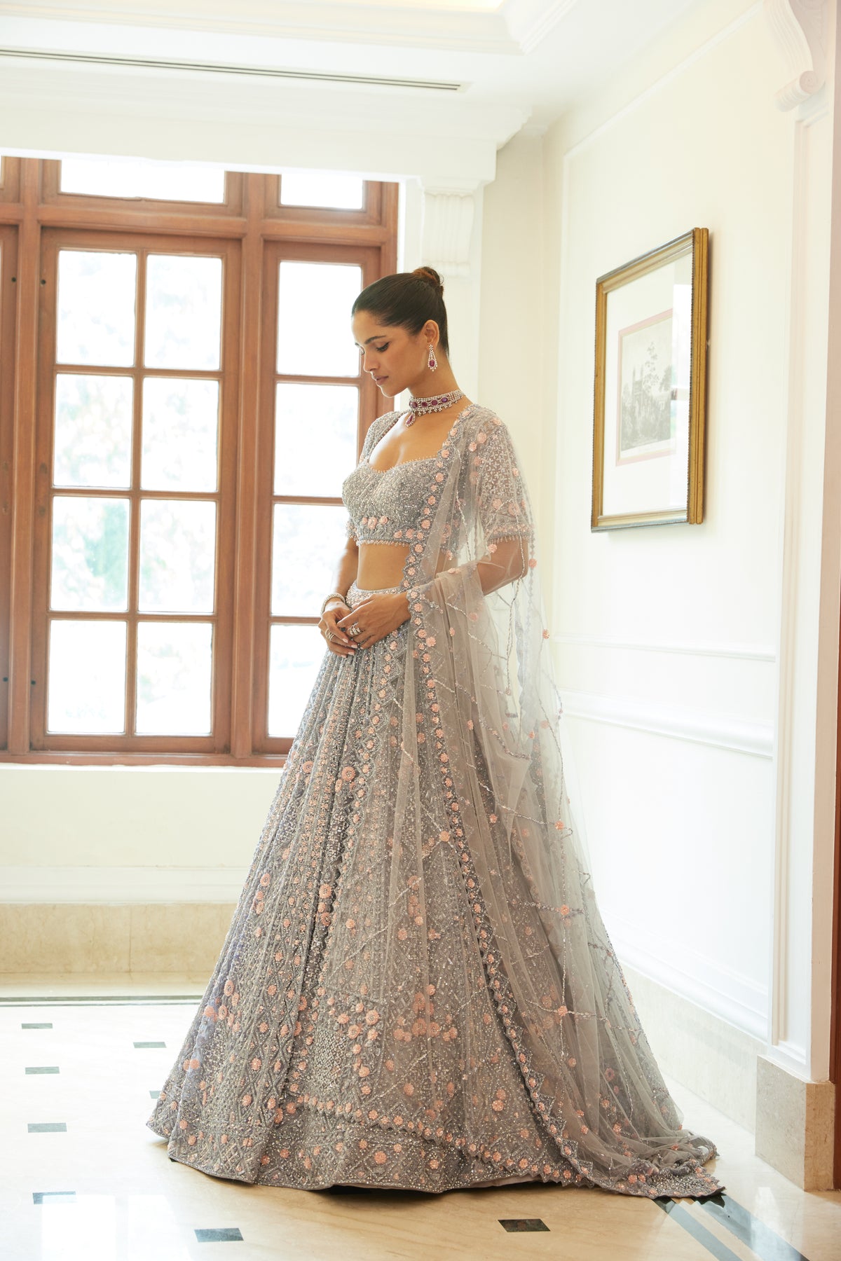 Silver Grey Lehenga Choli Set
