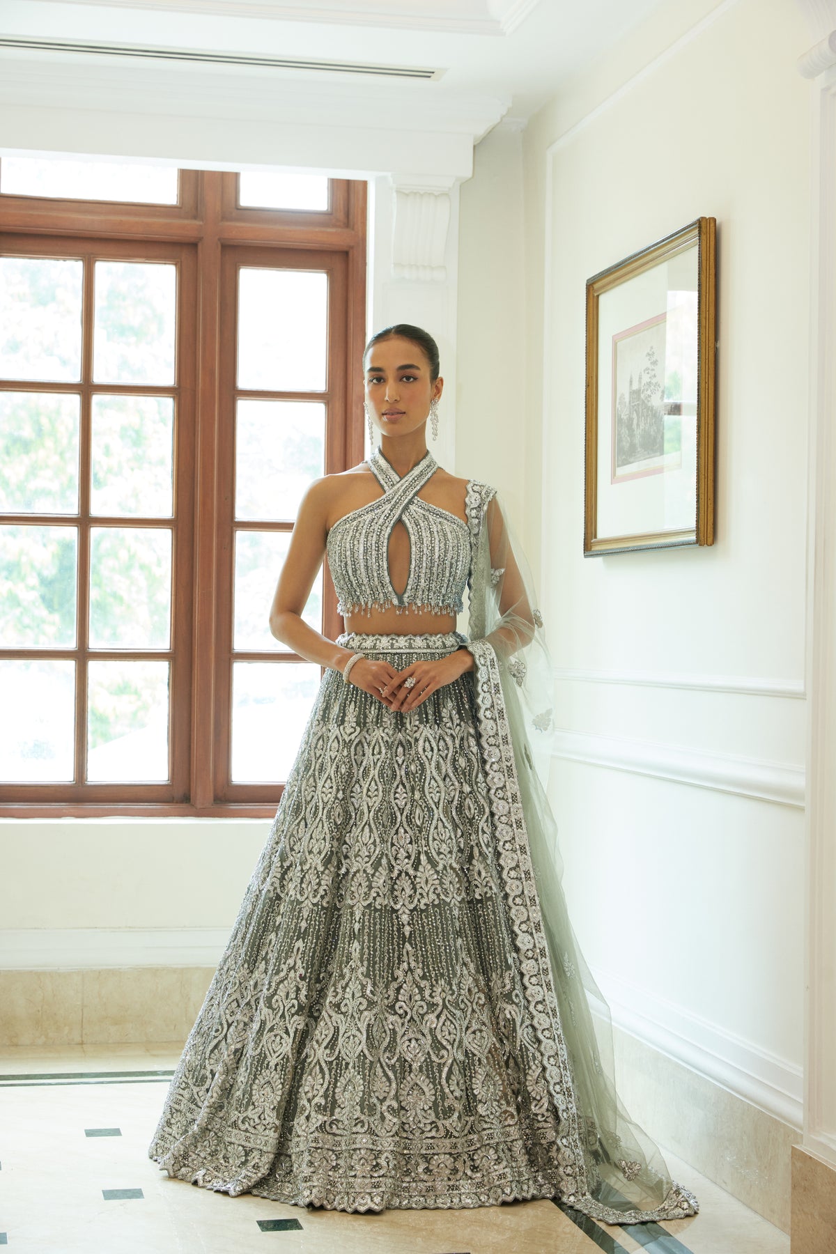 Charcoal Grey Lehenga Choli Set