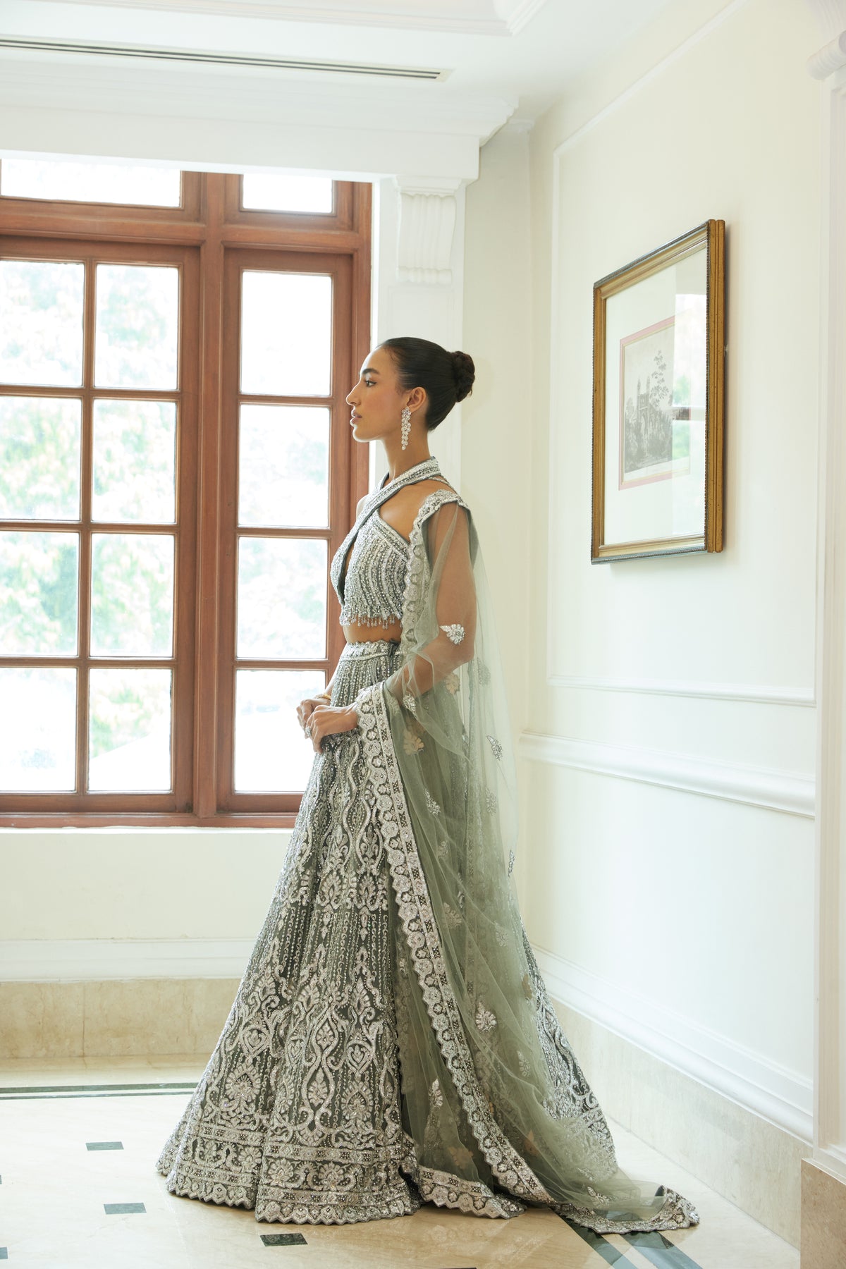 Charcoal Grey Lehenga Choli Set