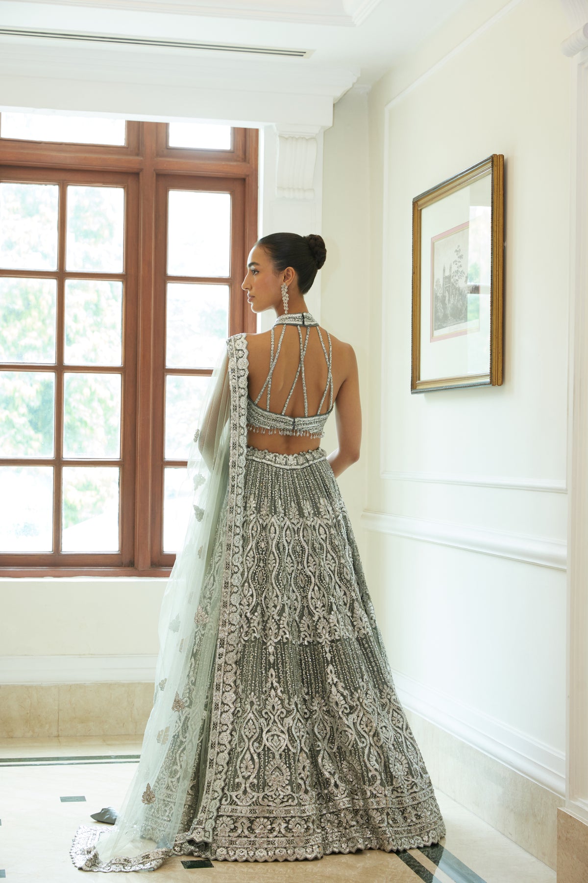 Charcoal Grey Lehenga Choli Set