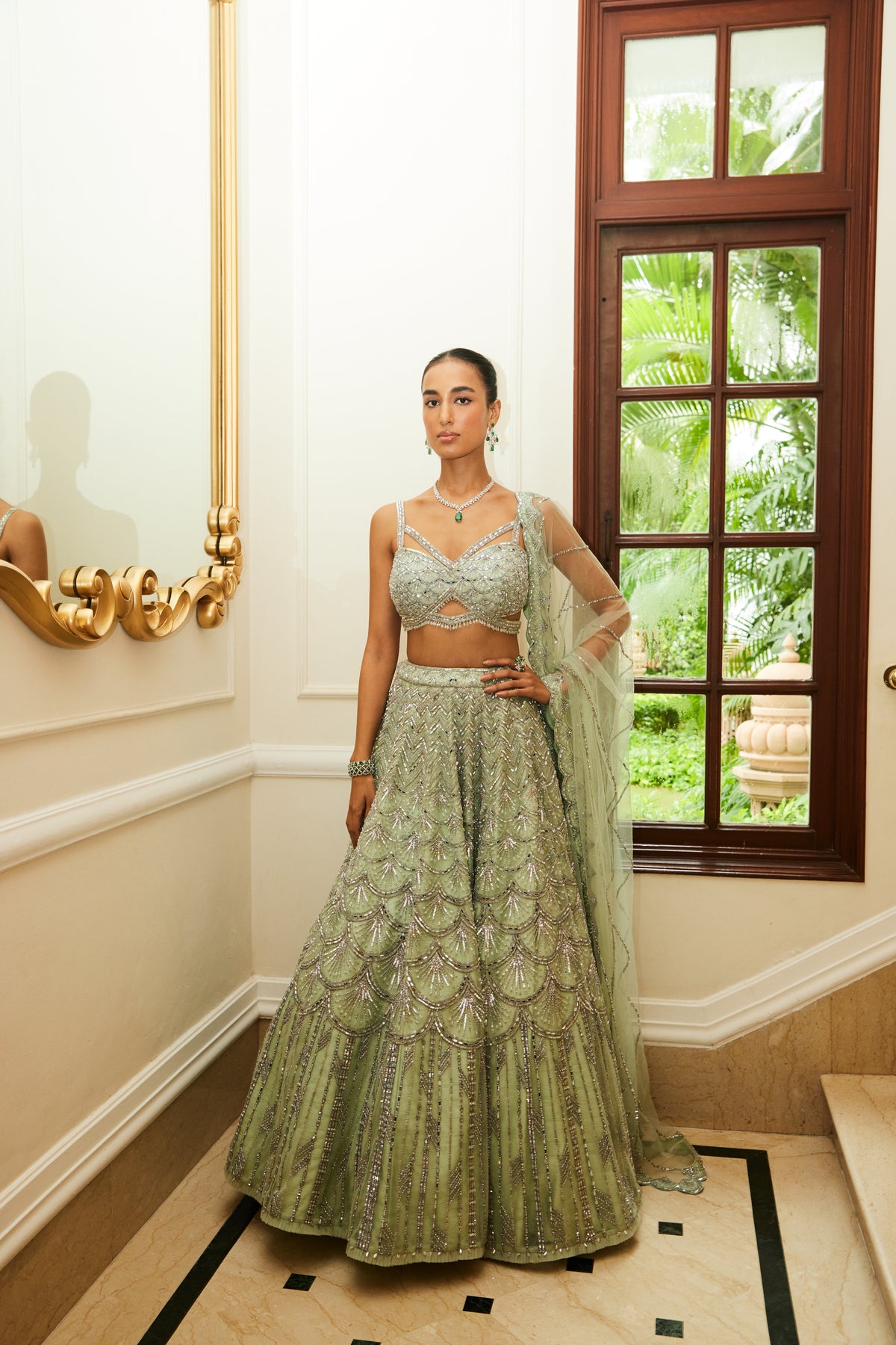 Mint Green Lehenga With Dupatta