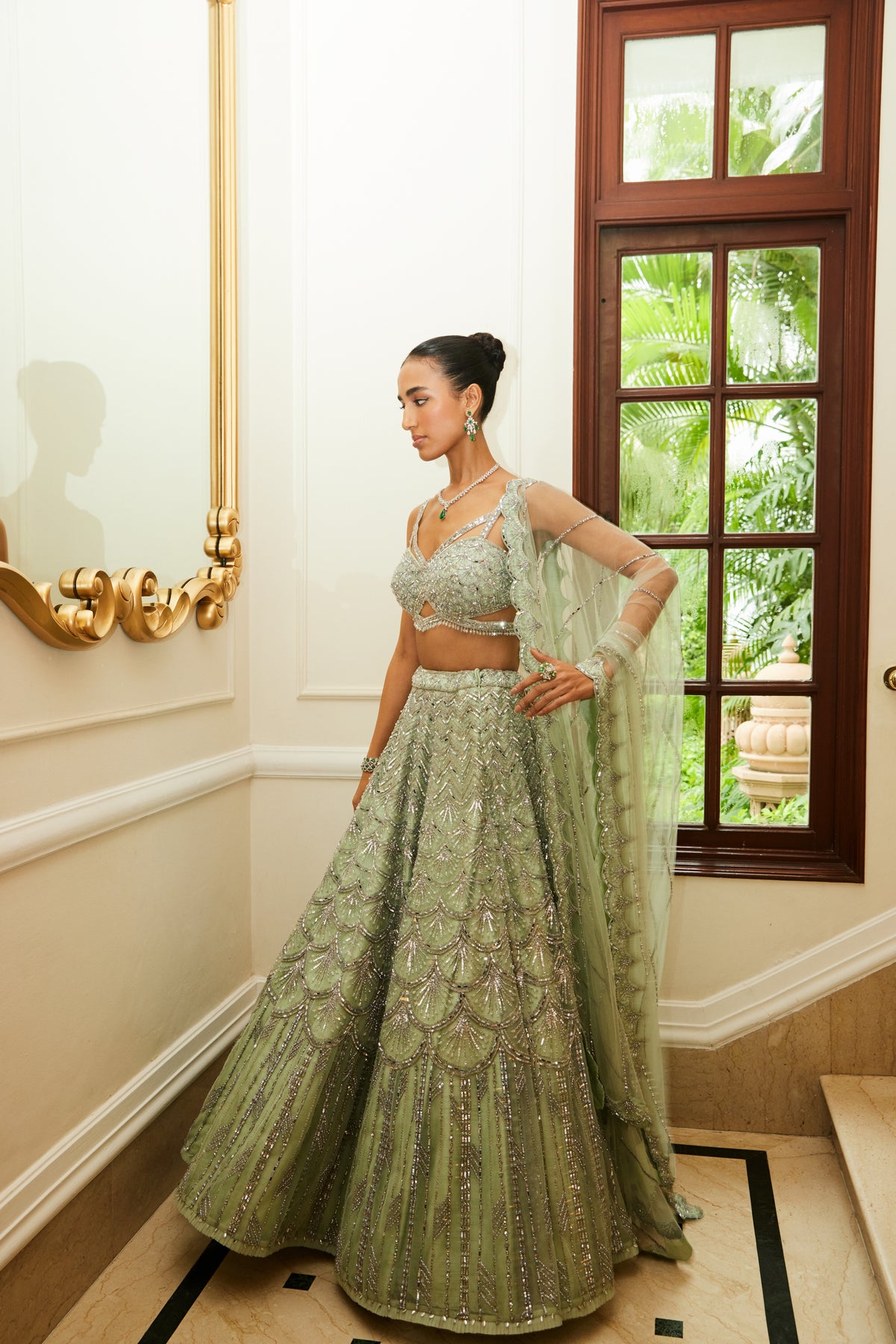 Mint Green Lehenga With Dupatta