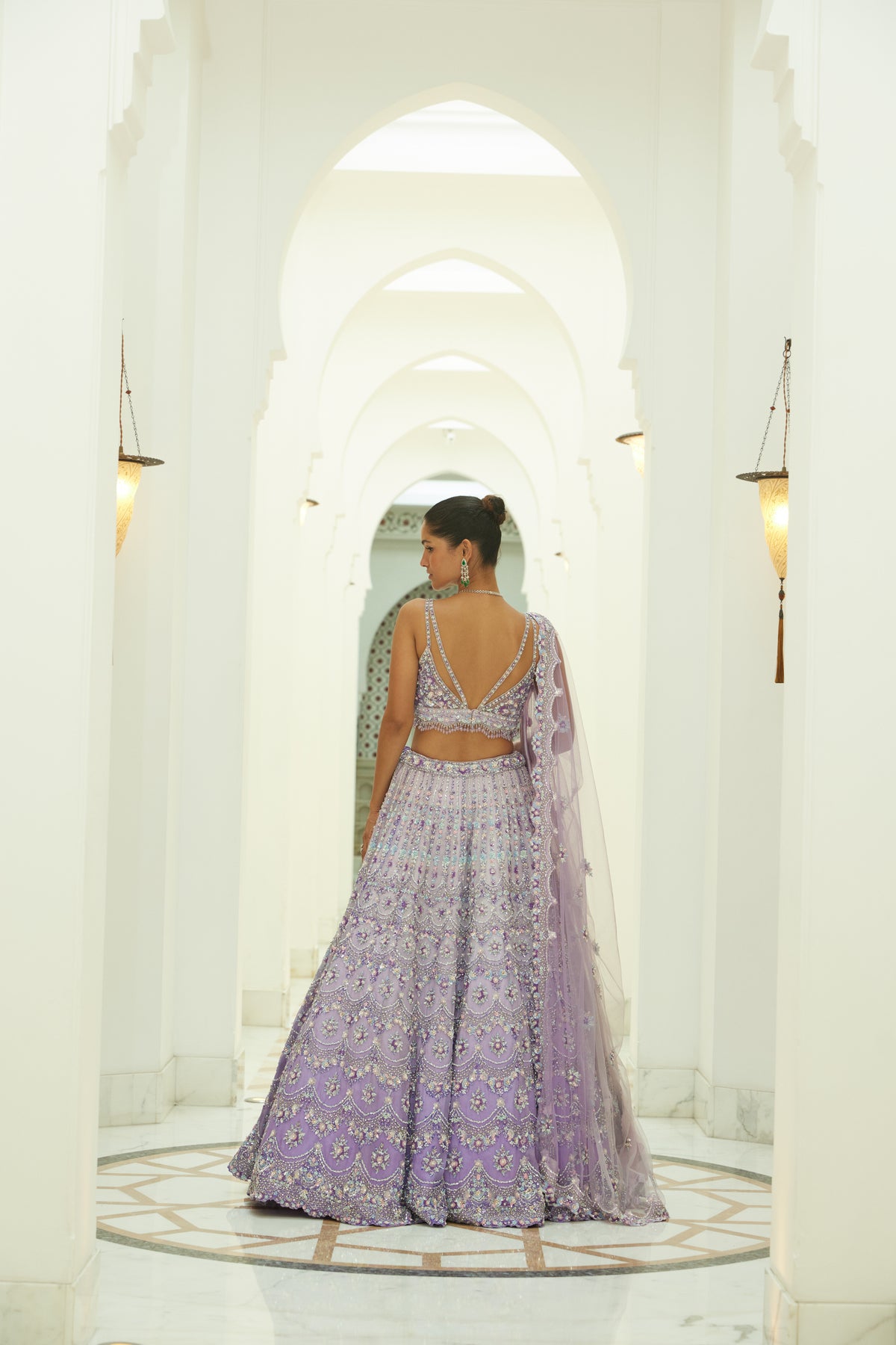 Lilac Ombre Organza Lehenga Set