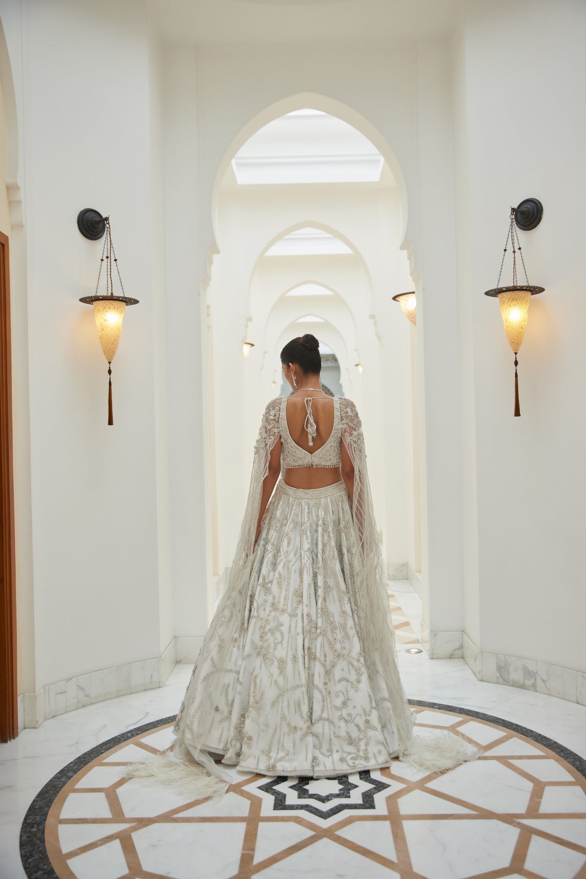 Ivory Flared Lehenga and Blouse