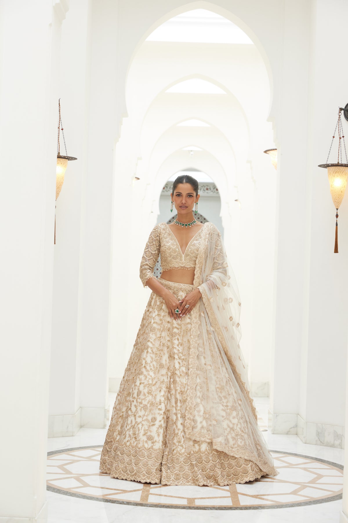 Light Beige Lehenga Choli Set