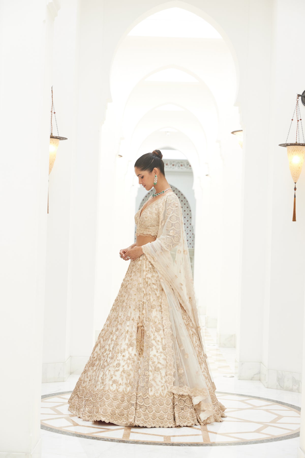 Light Beige Lehenga Choli Set