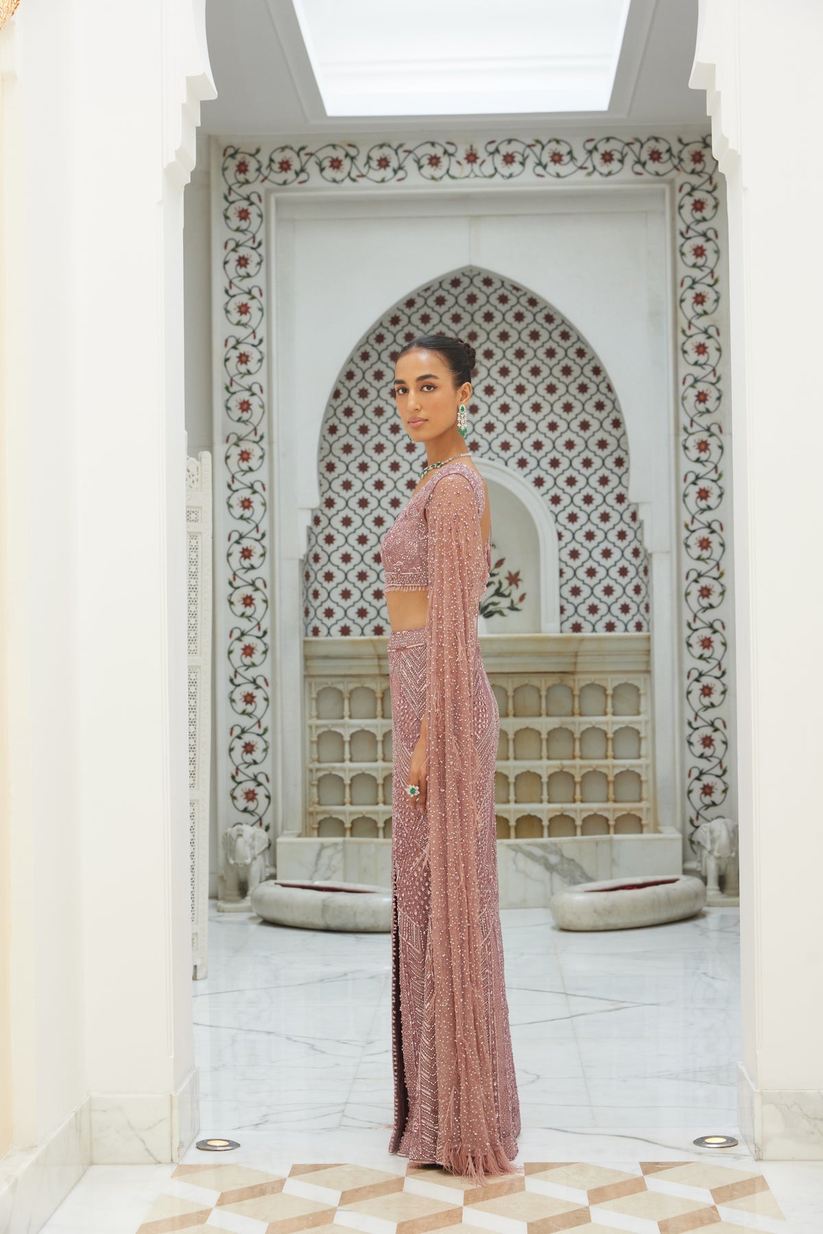 Old Rose Skirt and Blouse