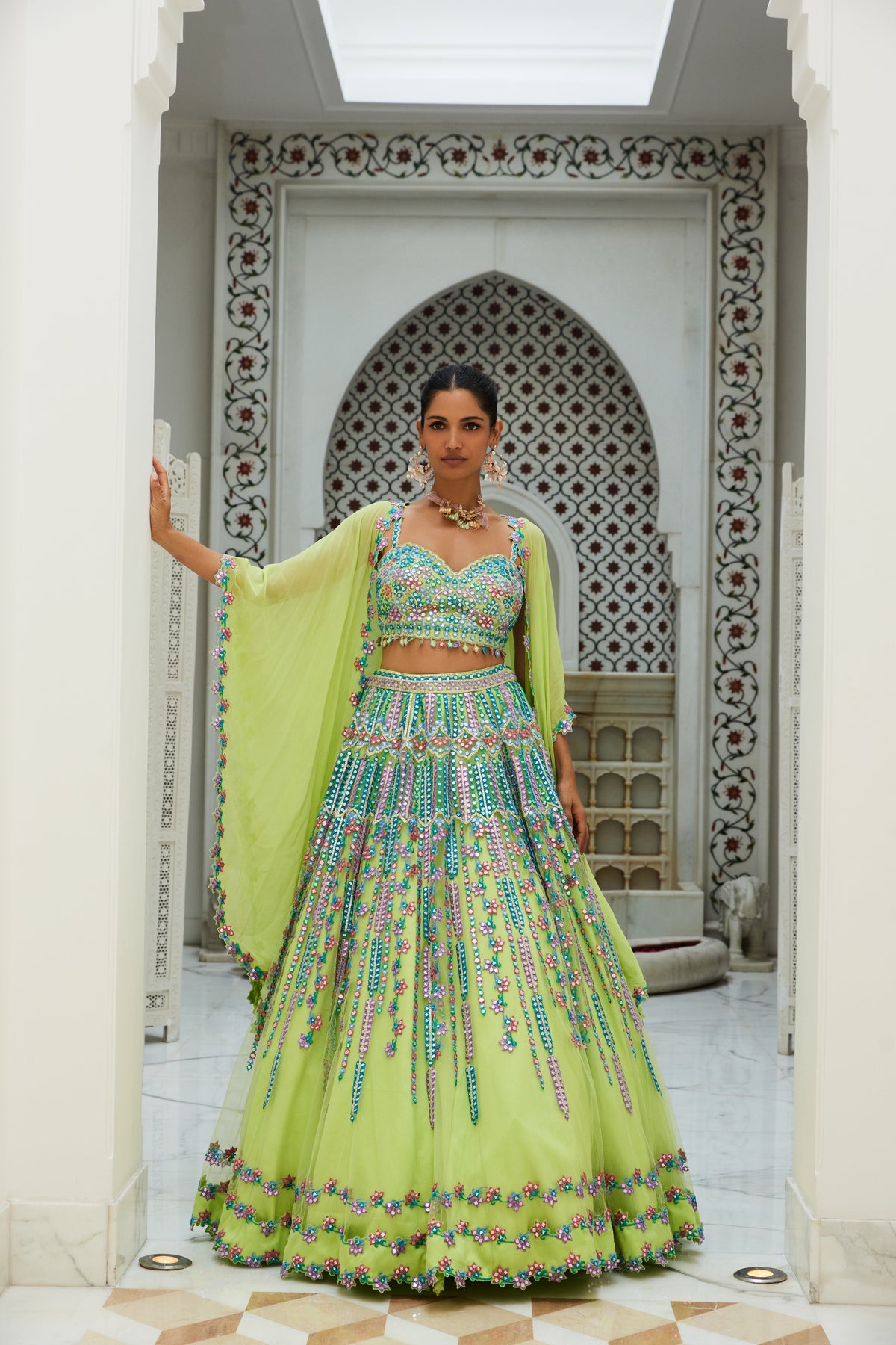 Lime Green Lehenga Choli Set