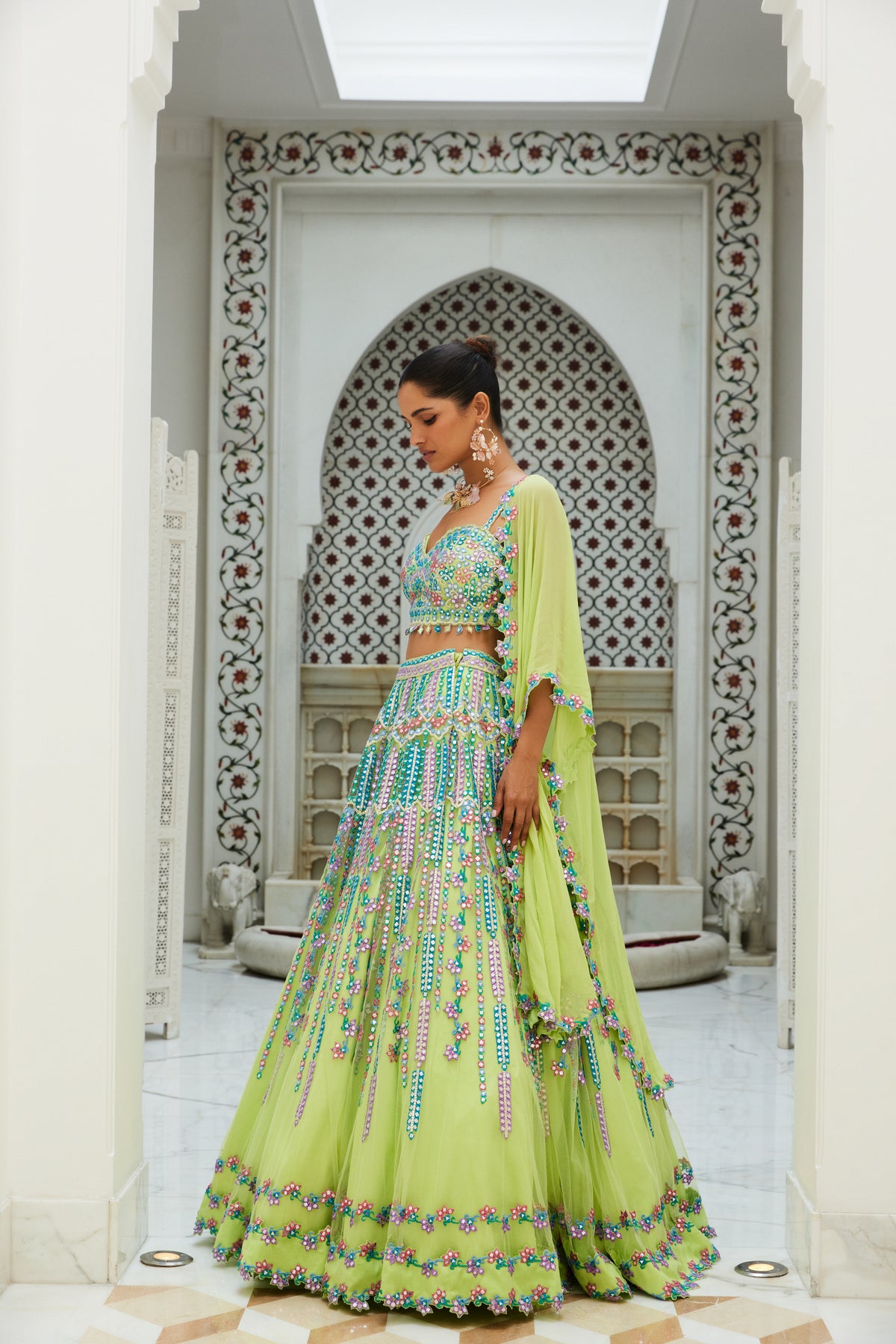 Lime Green Lehenga Choli Set