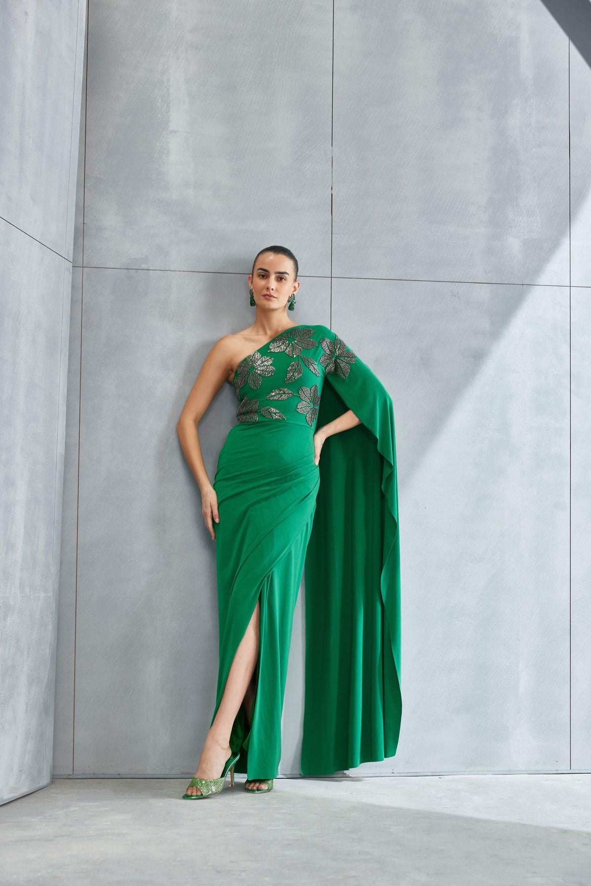 River Leaf One off Shoulder Gown