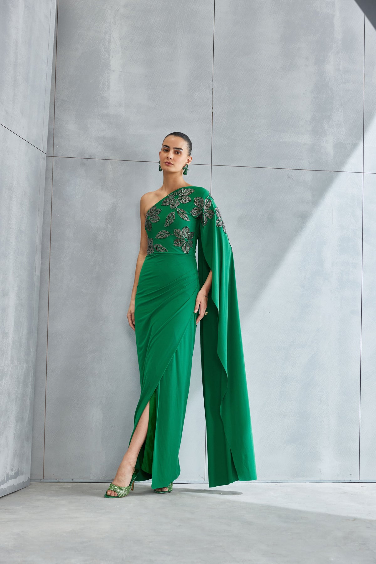 River Leaf One off Shoulder Gown