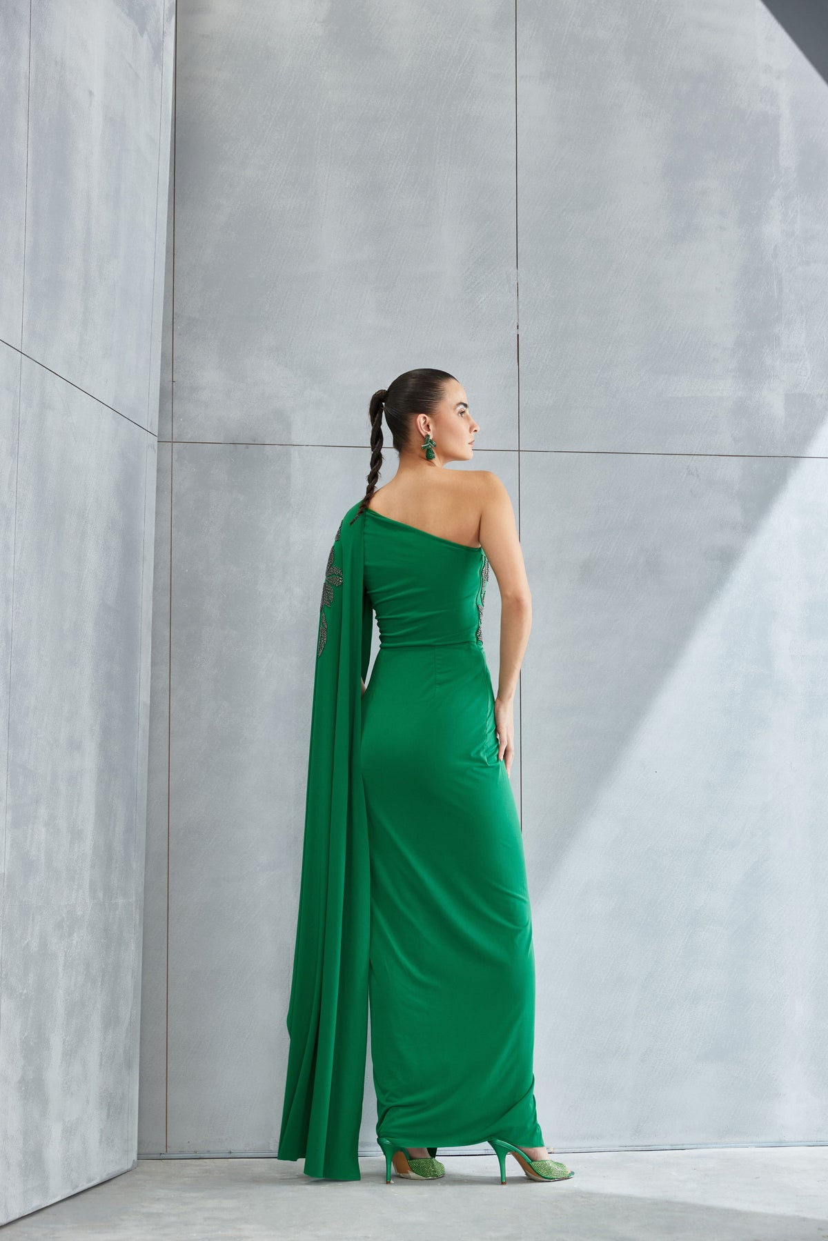 River Leaf One off Shoulder Gown