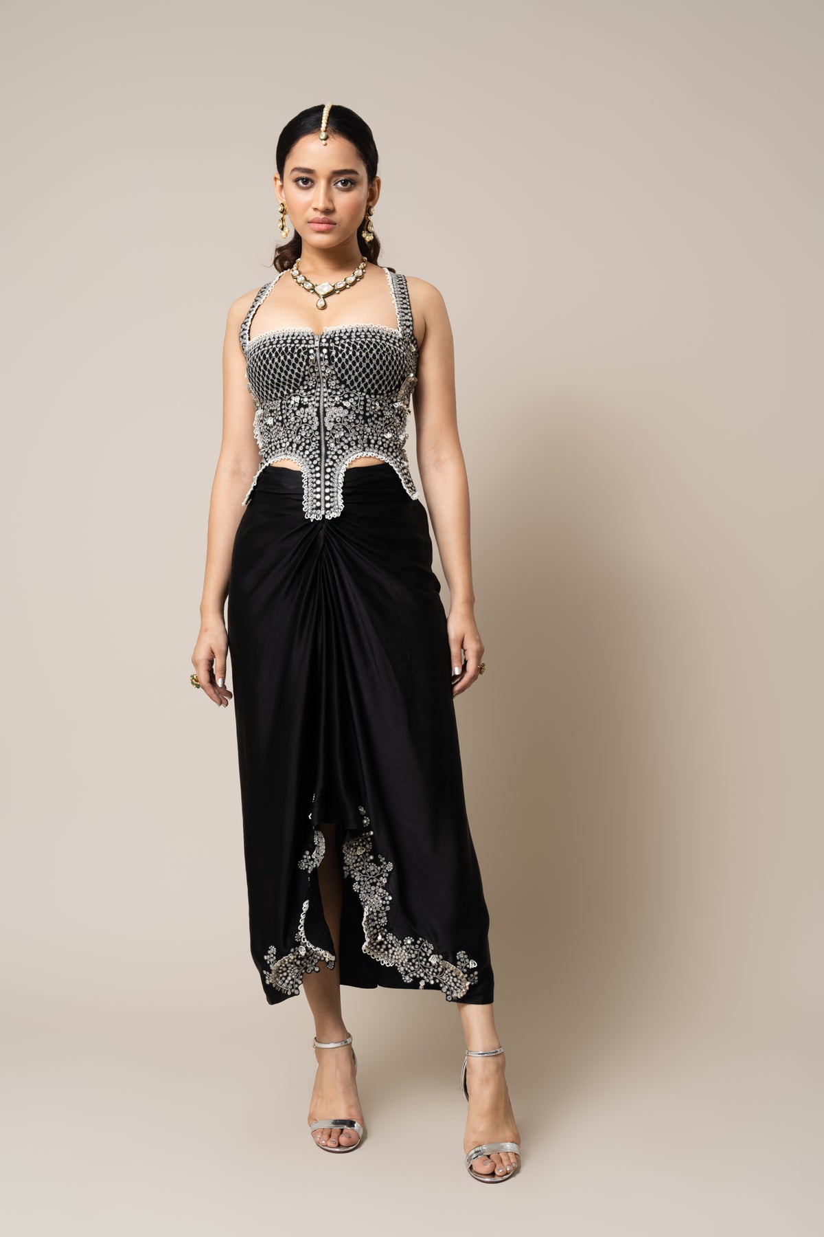 Black Embroidered Co-ord Set