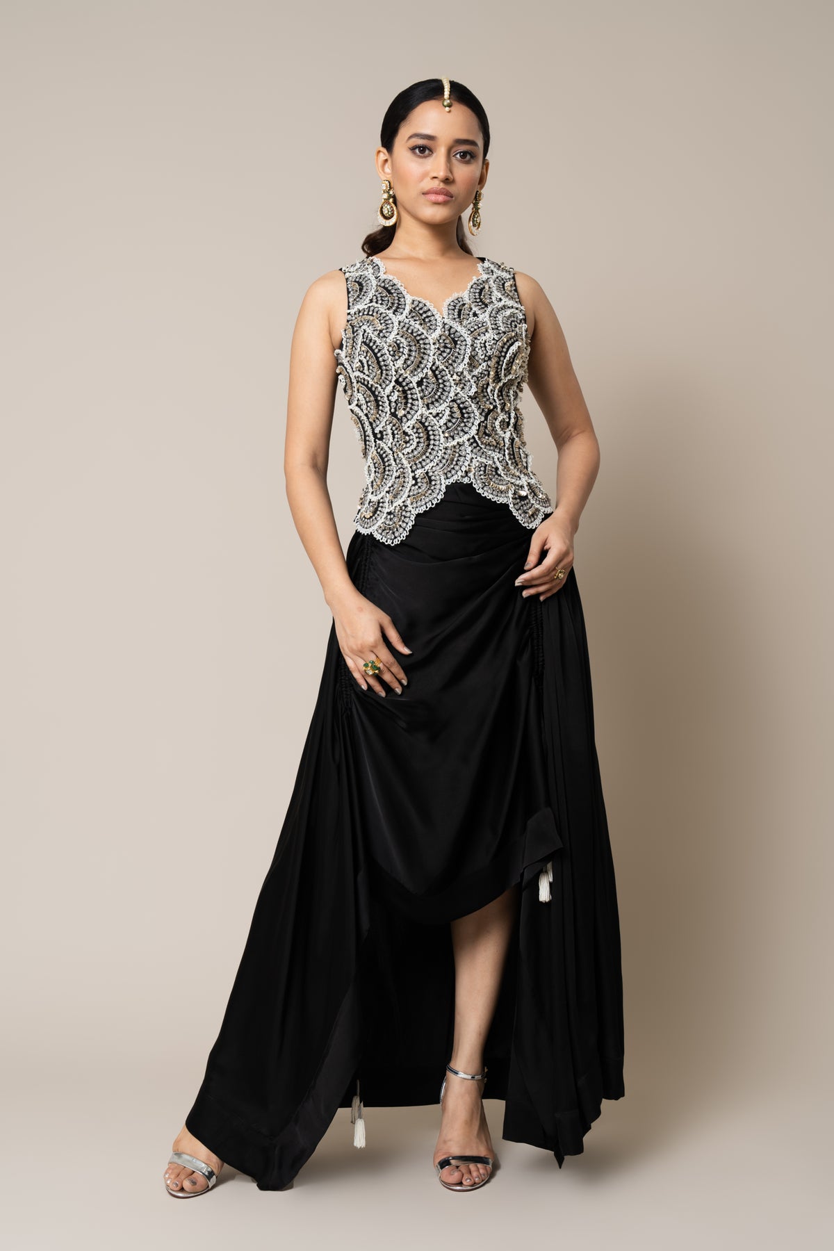 Black Heavy Embroidered Co-ord Set