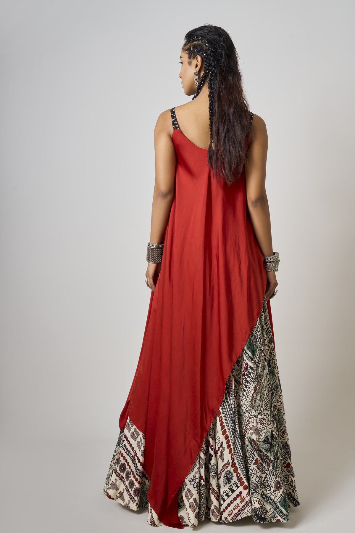 Burgundy Top With Rose Lehenga