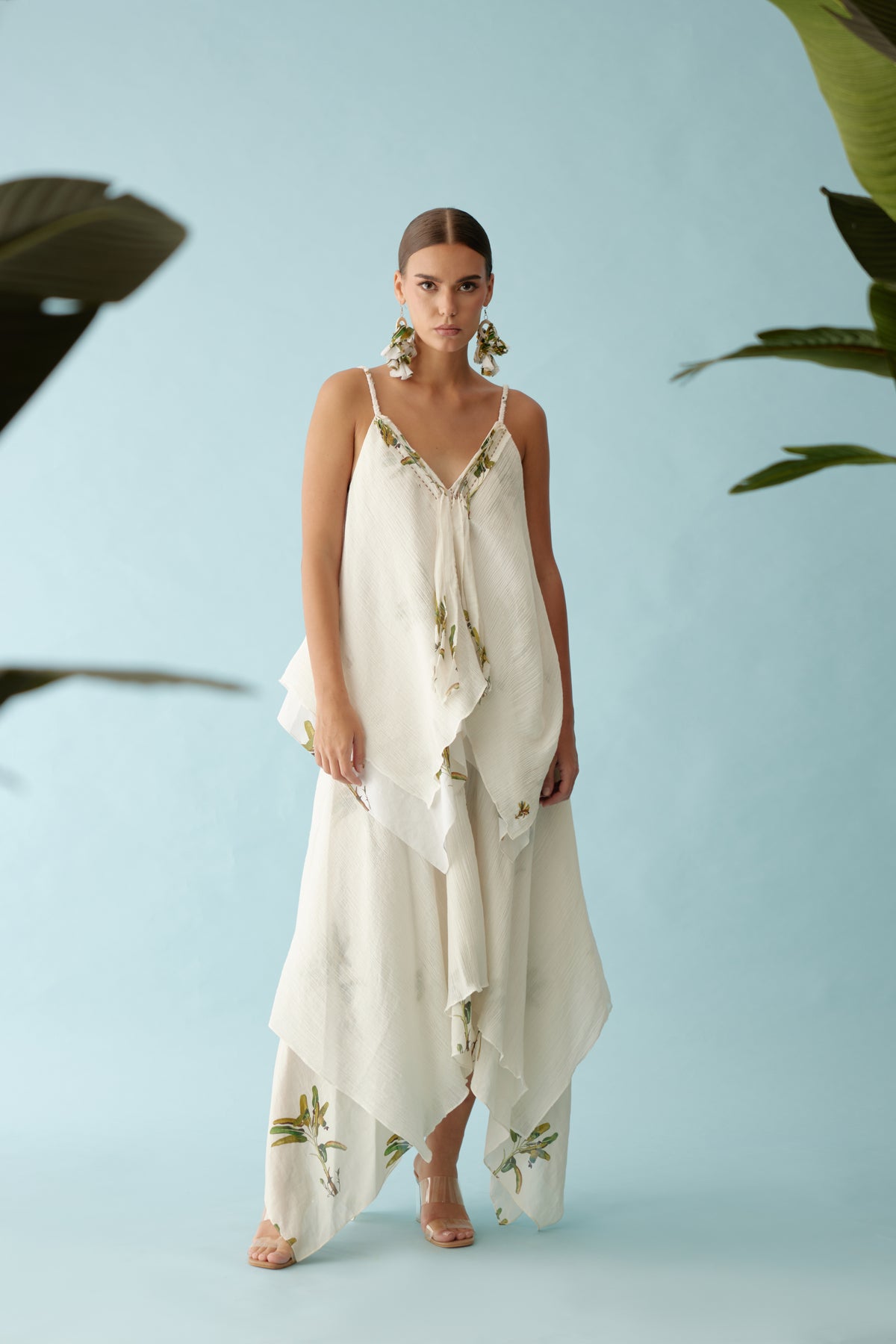 Off-white Double Layer Co-ord Sets