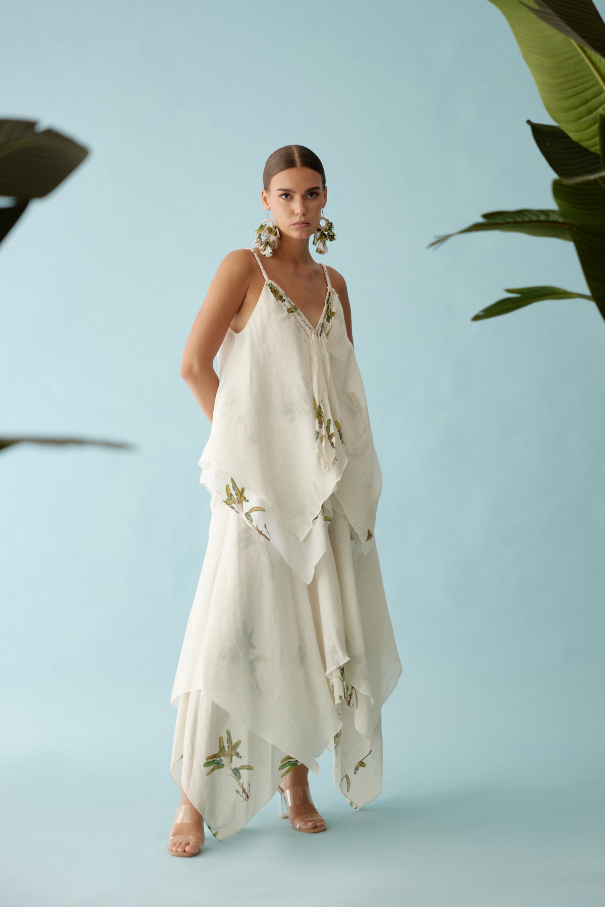Off-white Double Layer Co-ord Sets