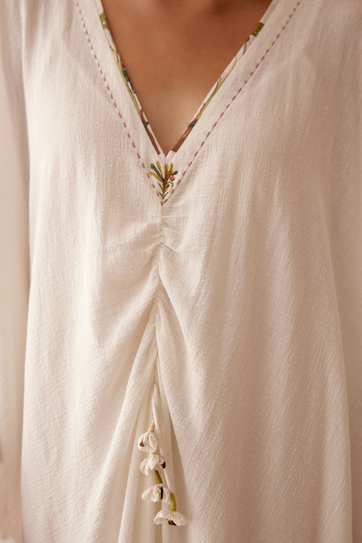 Off-white Banana Tree Applique Kaftan