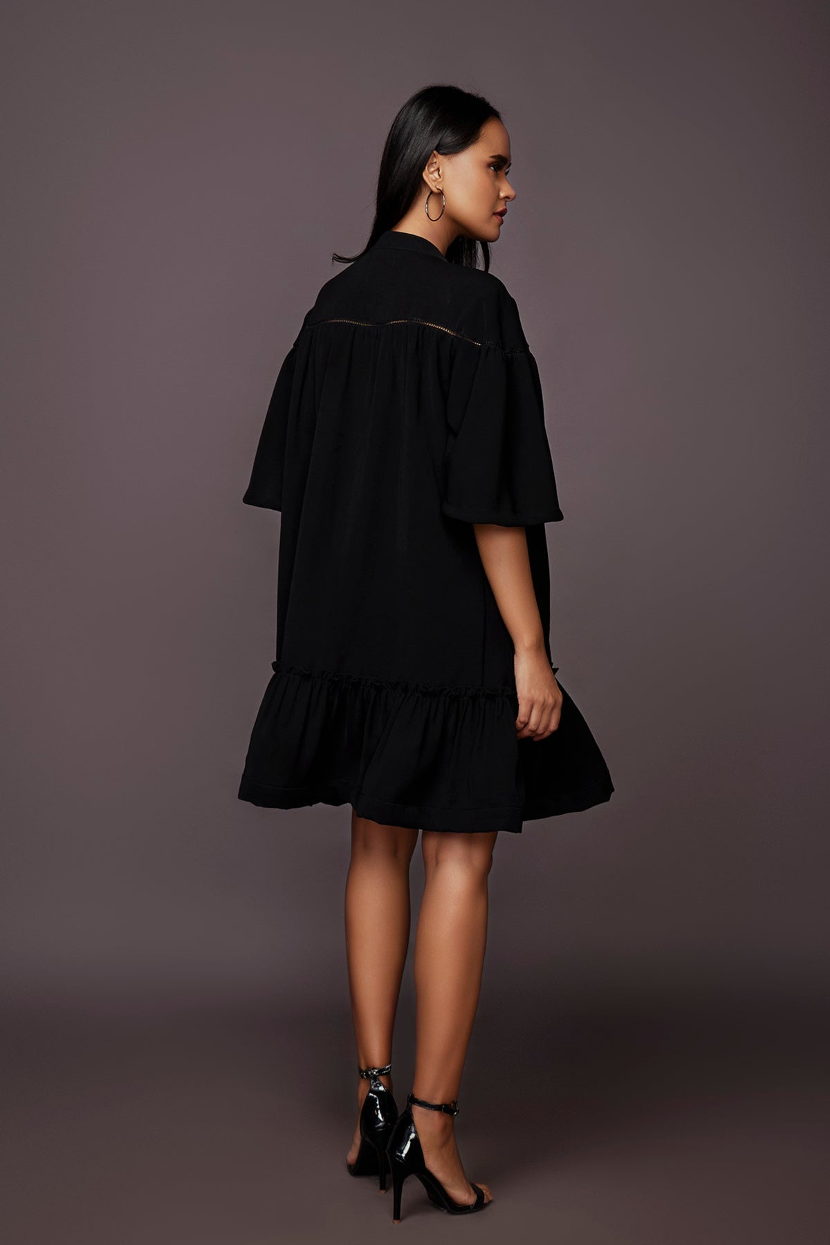 A-line Bell Sleeves Dress