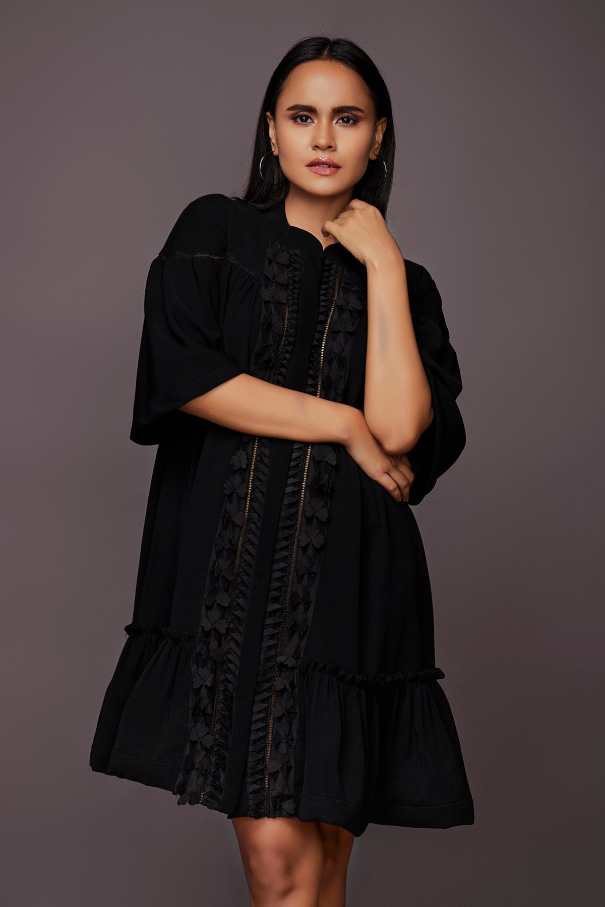 A-line Bell Sleeves Dress