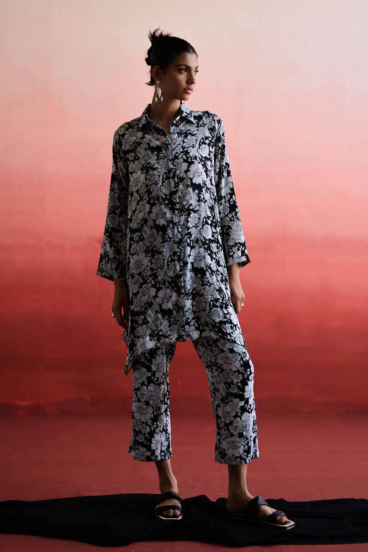 Qian Low Back Shirt &amp; Pant Co-ord Set