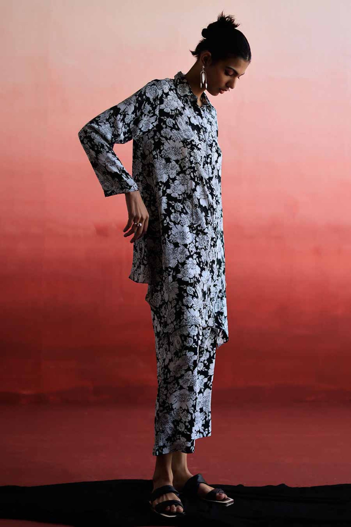 Qian Low Back Shirt &amp; Pant Co-ord Set