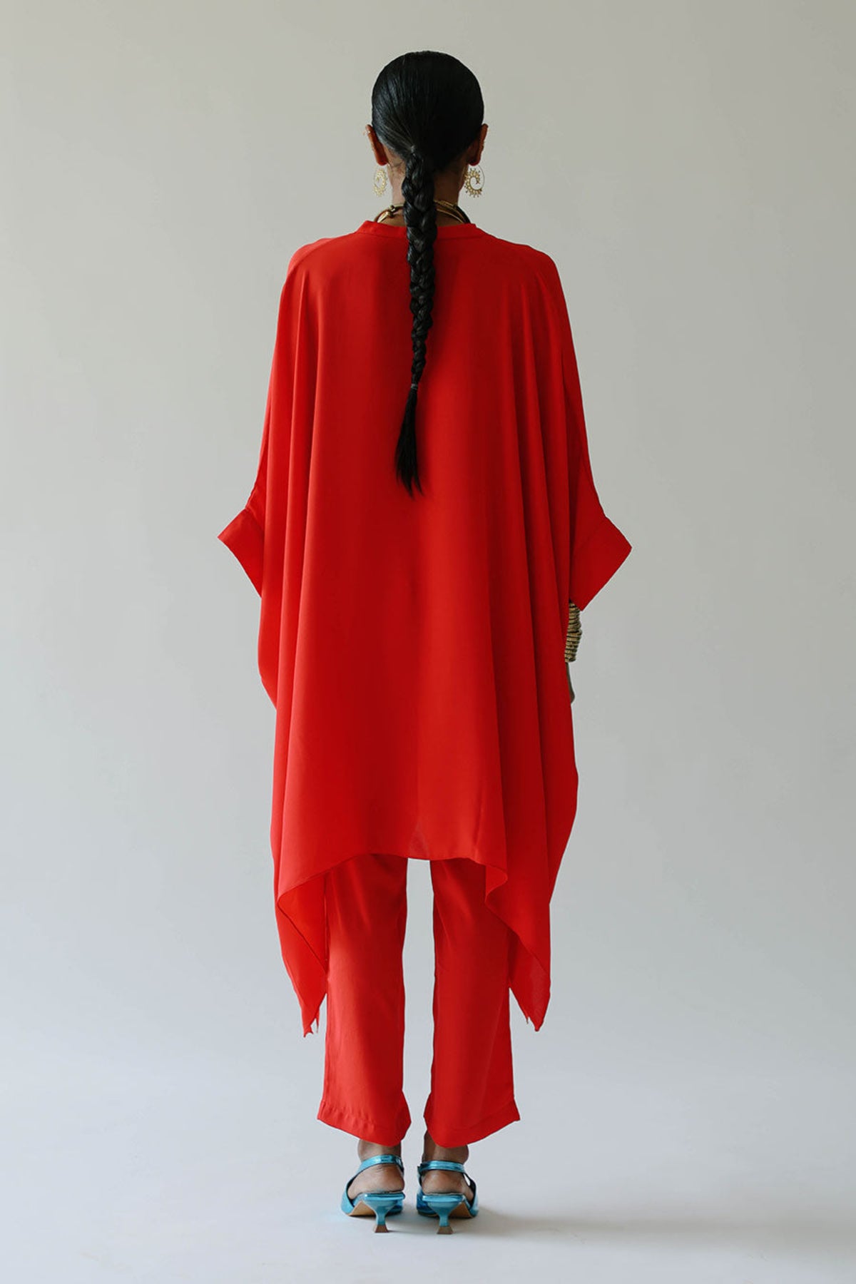 Red Short Kaftan Set