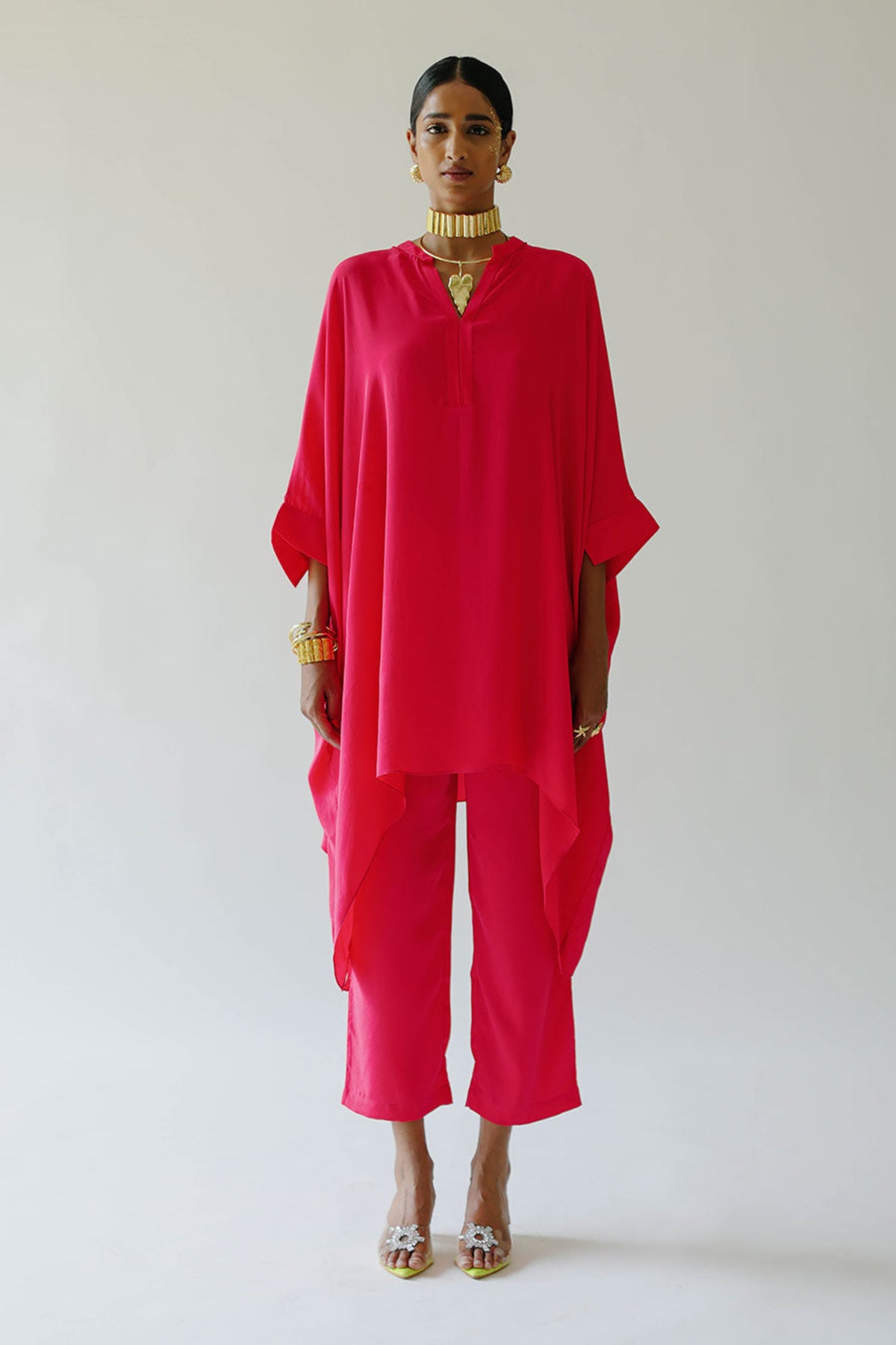Pink Short Kaftan Set