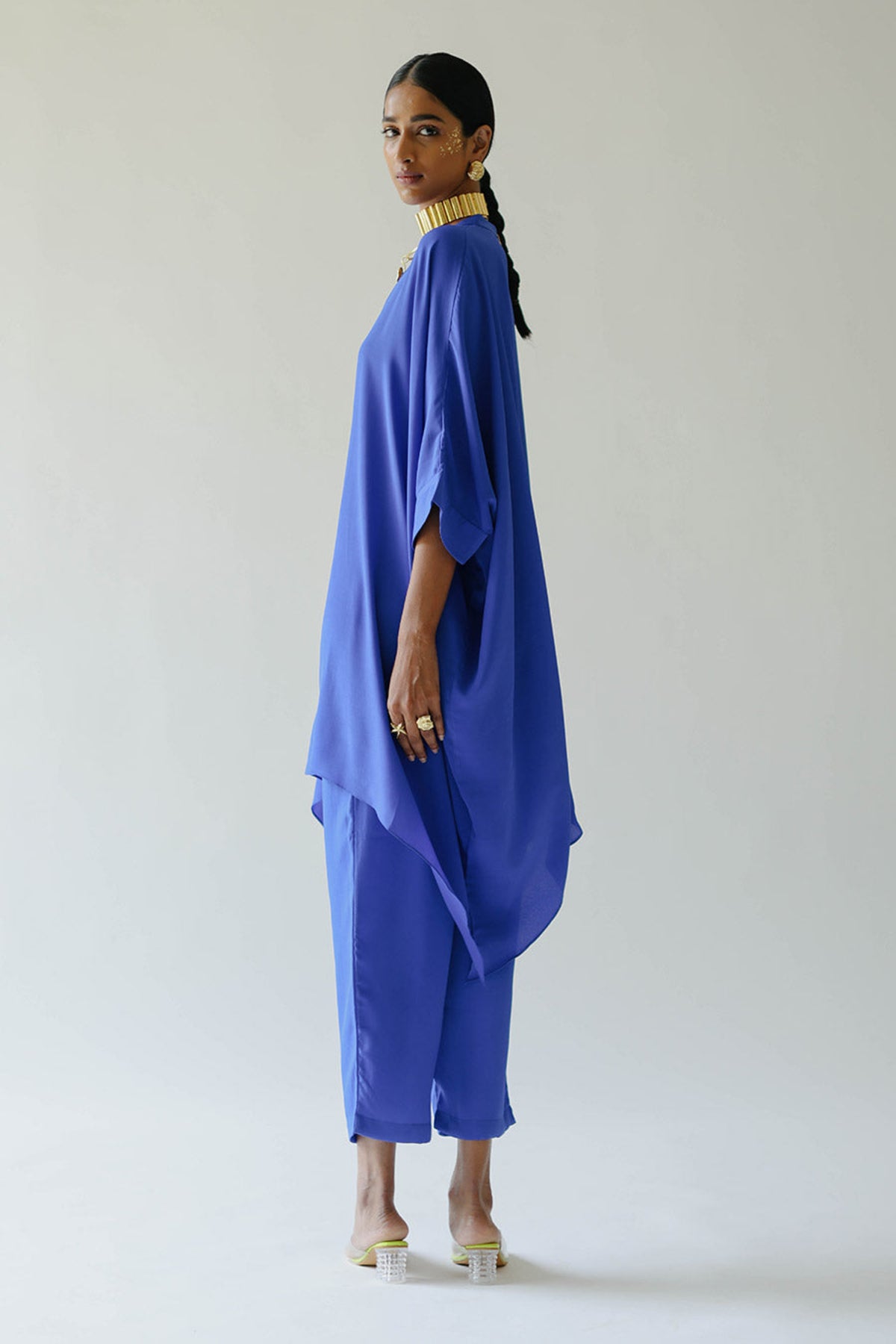 Blue Short Kaftan Set