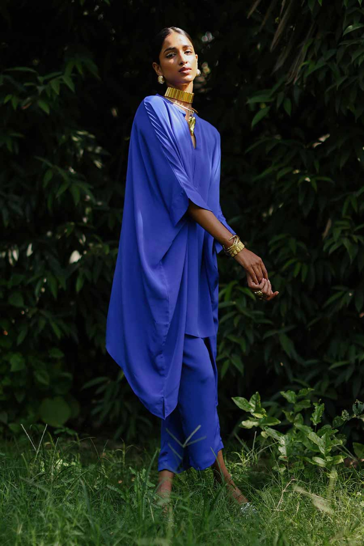 Blue Short Kaftan Set