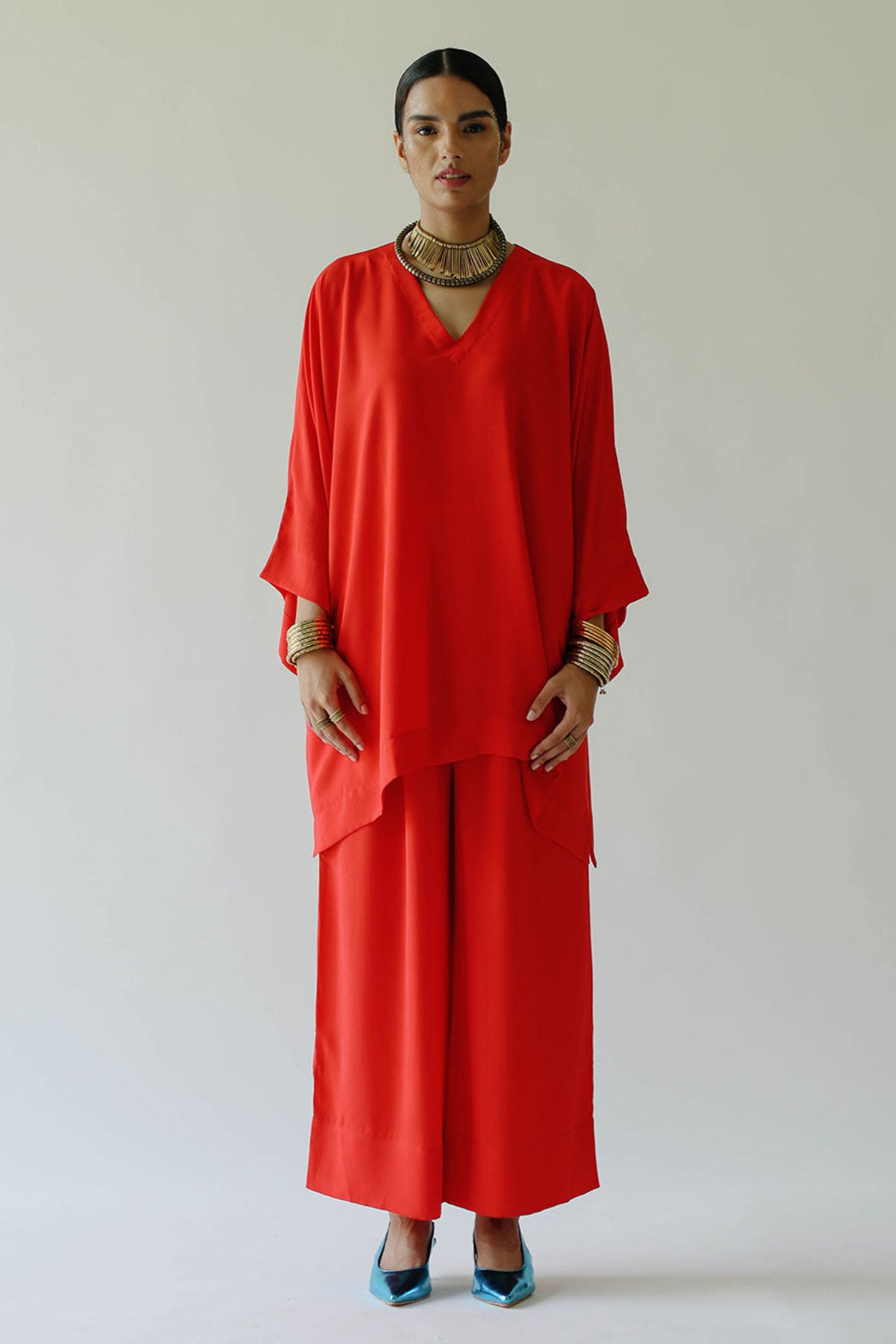 Zoey Red Tunic Set