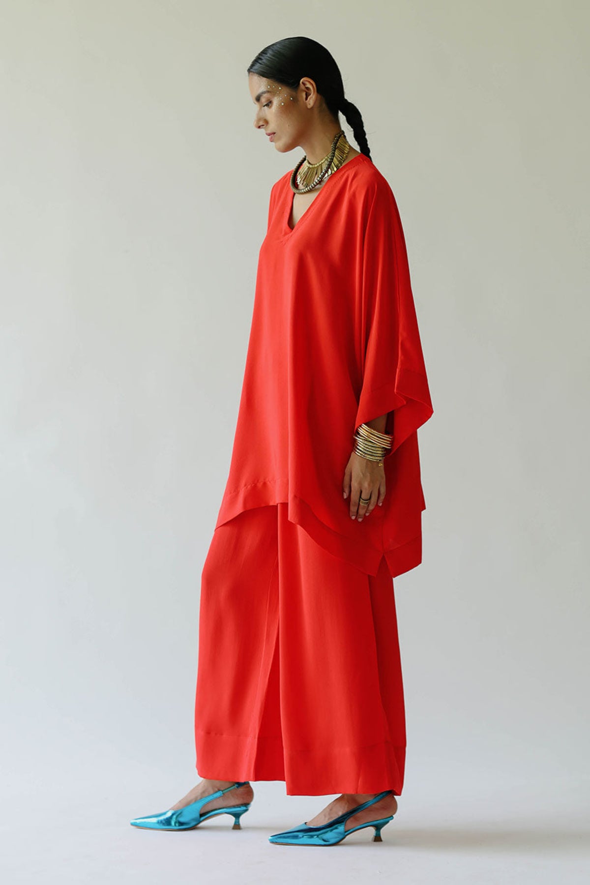 Zoey Red Tunic Set