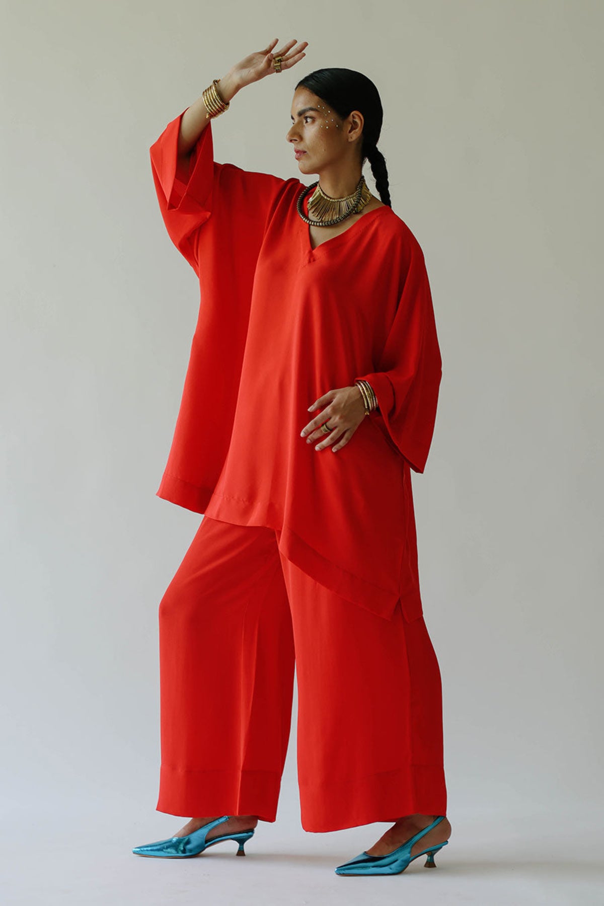 Zoey Red Tunic Set