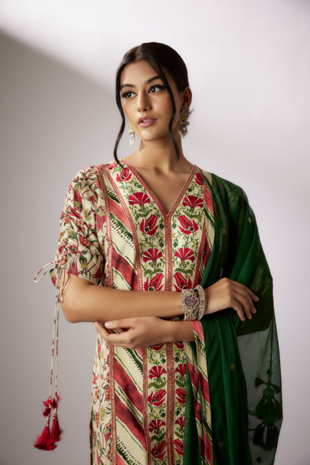 Beige Printed Sharara Set