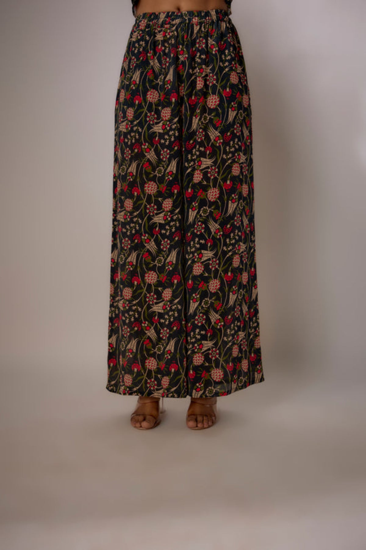 Navy Blue Crepe Printed Co-ord Set