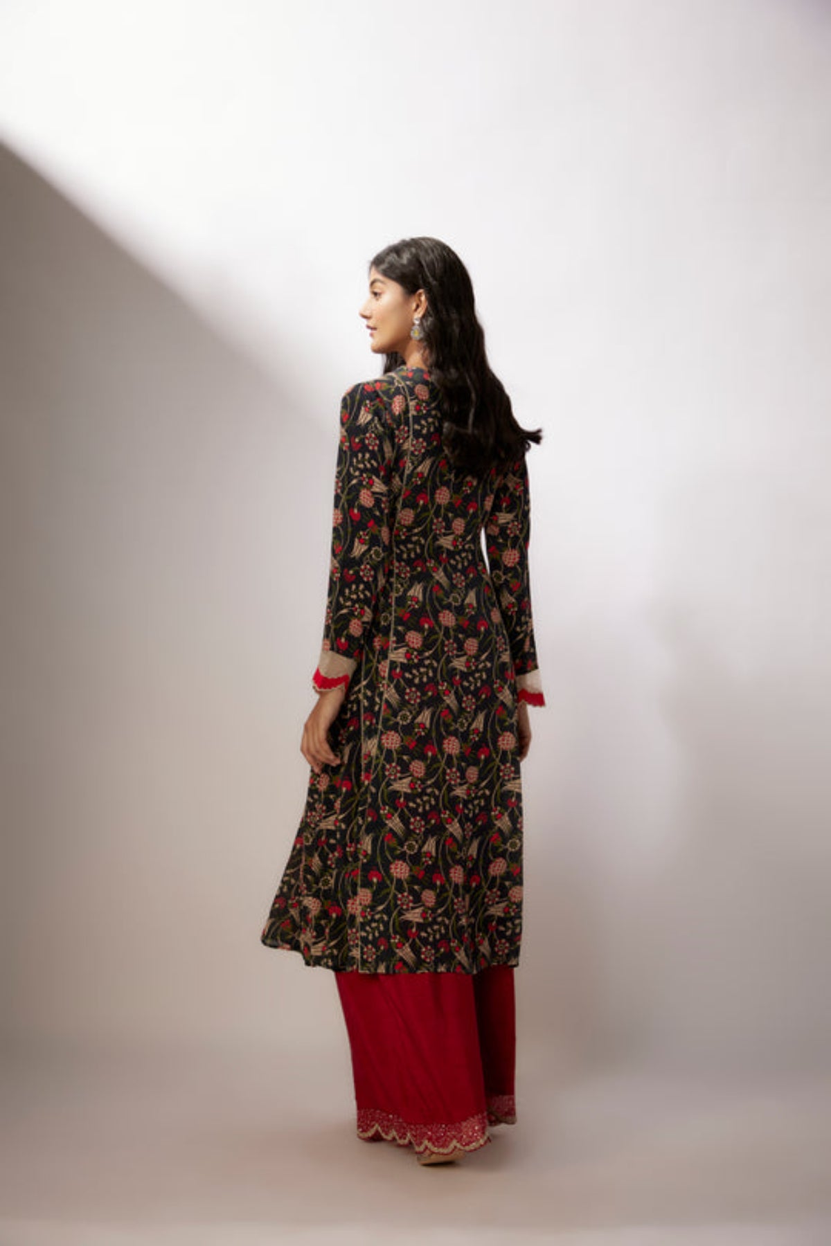 Embroidery Navy Blue Printed Kurta Set