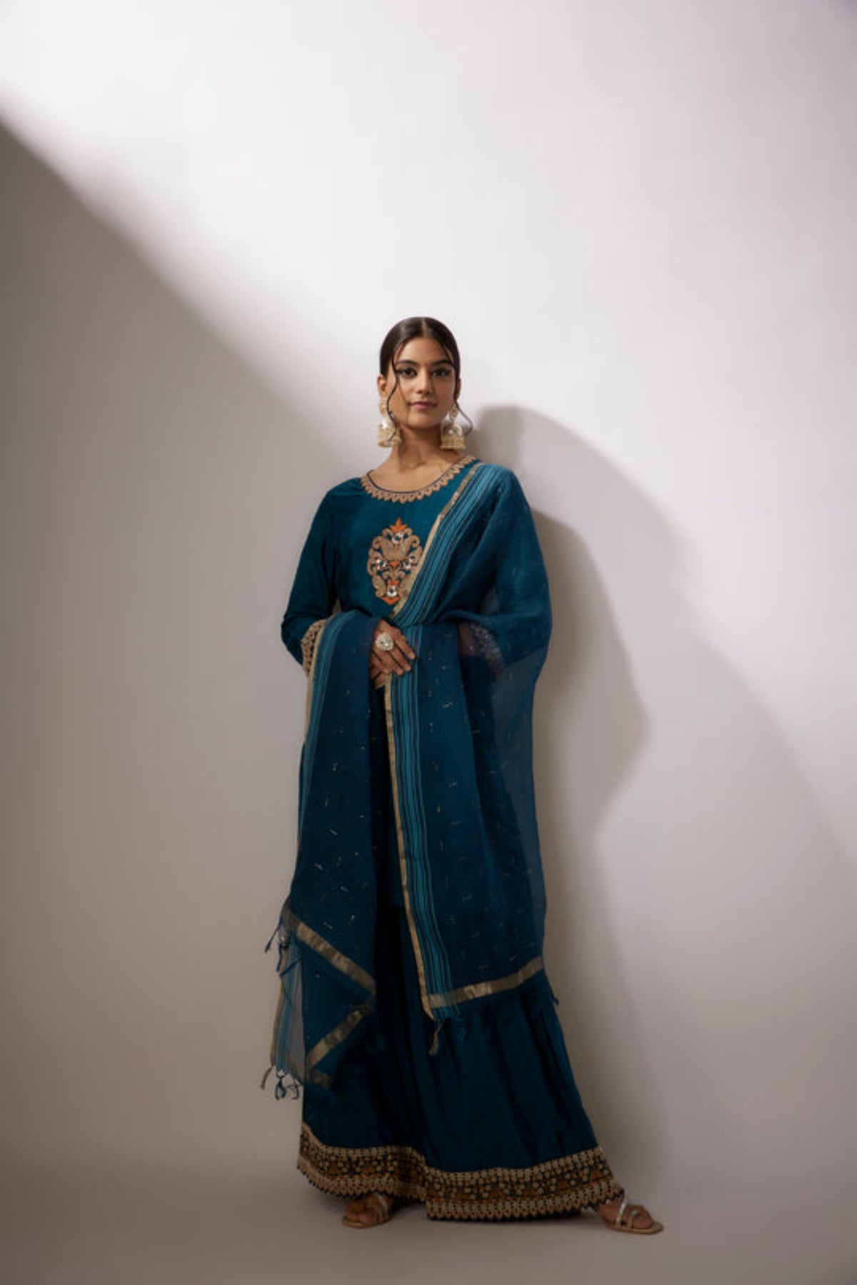 Cobalt Blue Embroidered Kurta Set