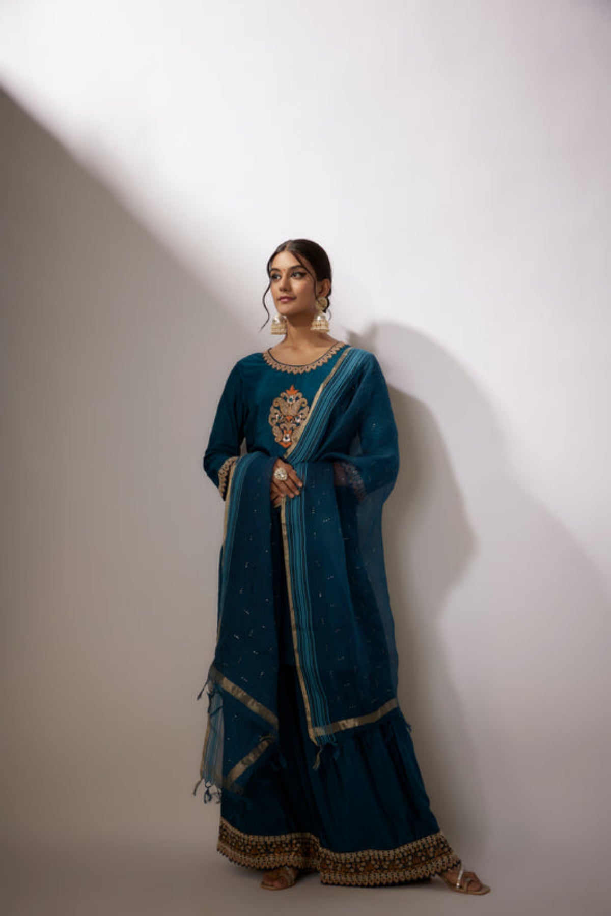 Cobalt Blue Embroidered Kurta Set