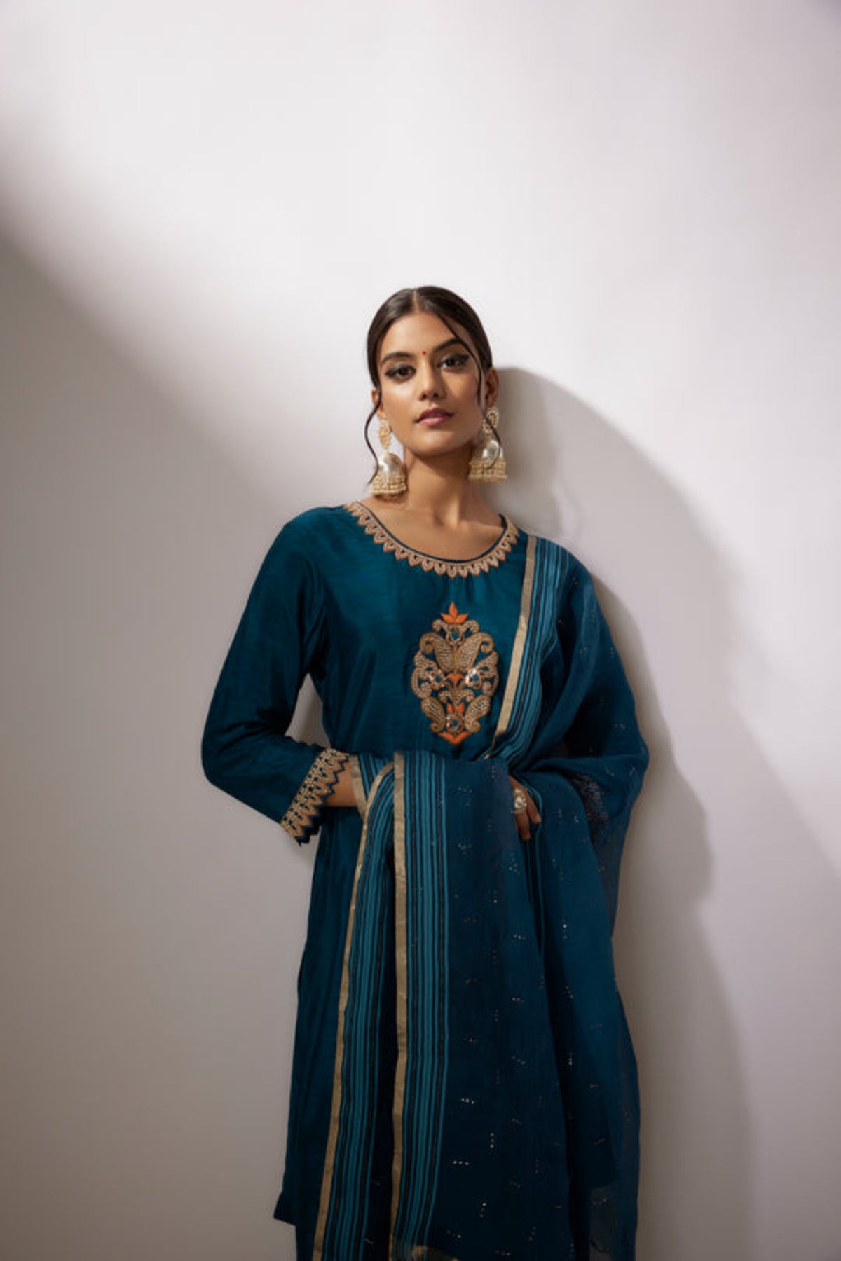 Cobalt Blue Embroidered Kurta Set